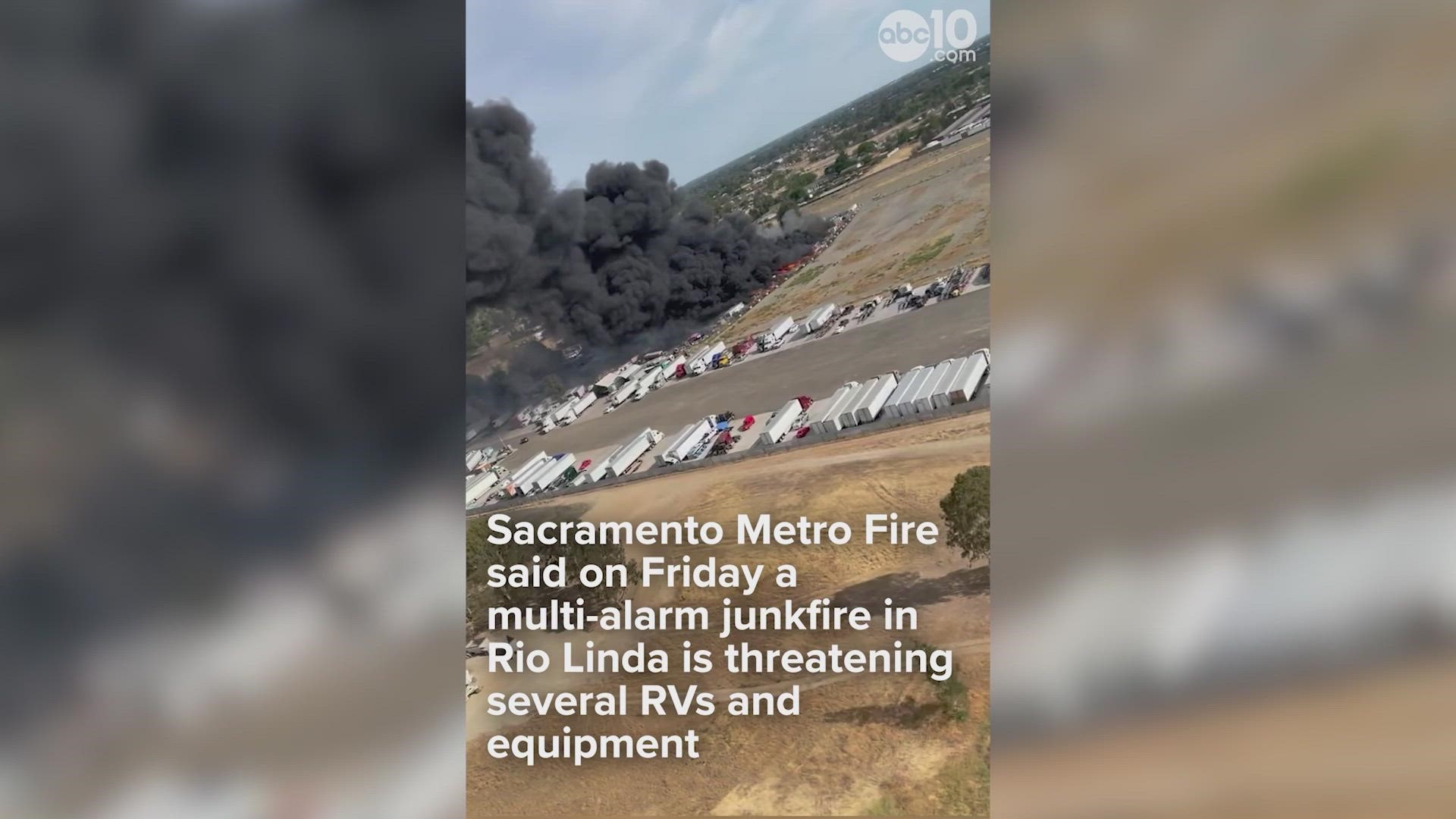 According to the Sacramento Metropolitan Fire District, no structures are being threatened by the fire, though multiple RVs and other equipment are at risk.
