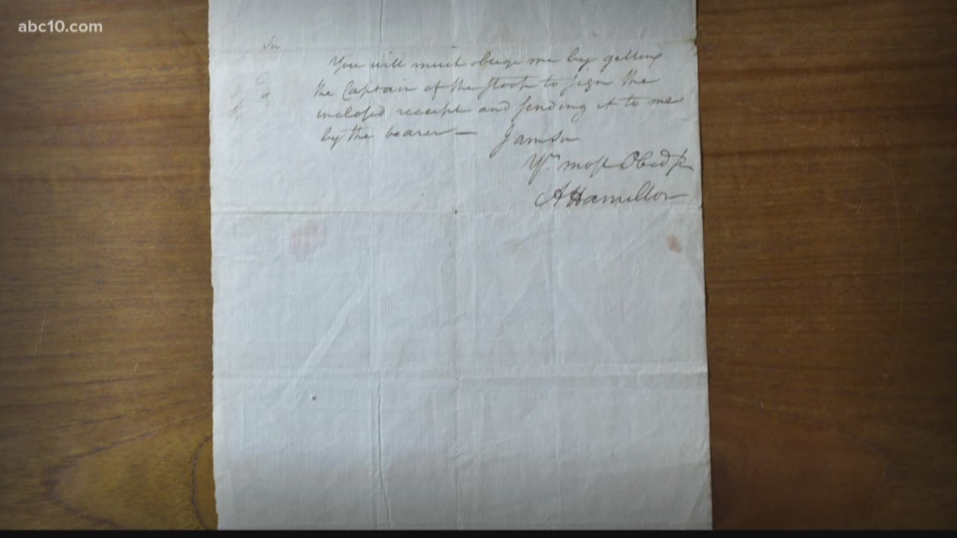 A letter penned by Alexander Hamilton will be auctioned off on Wednesday.
