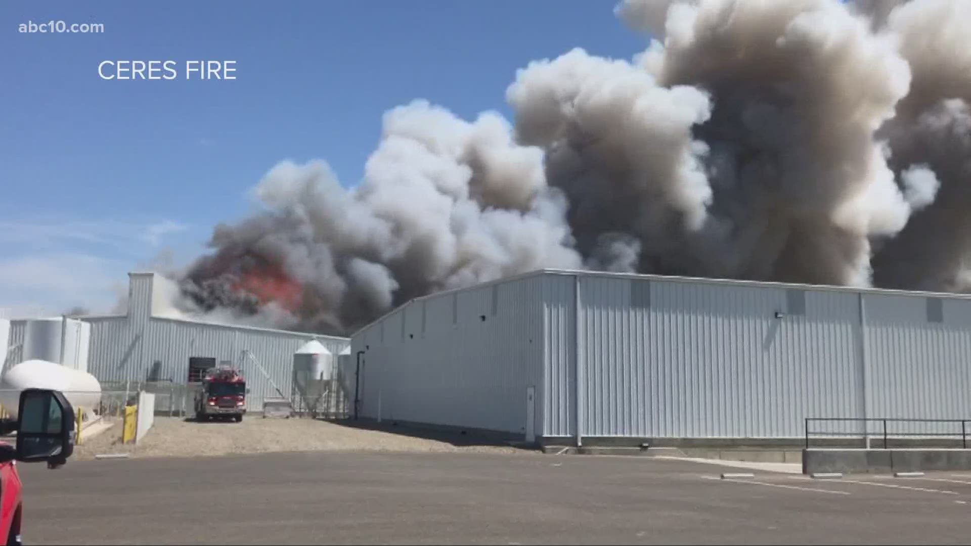 The Keyes Fire Protection District says every chicken in the building was lost to the fire.