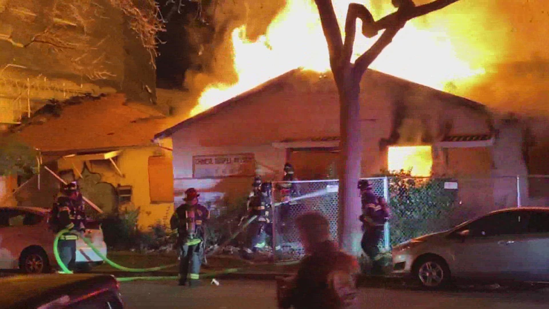 The vacant Chinese Gospel Mission building caught fire on 15th and S streets and has since been knocked down, according to the Sacramento Fire Department.