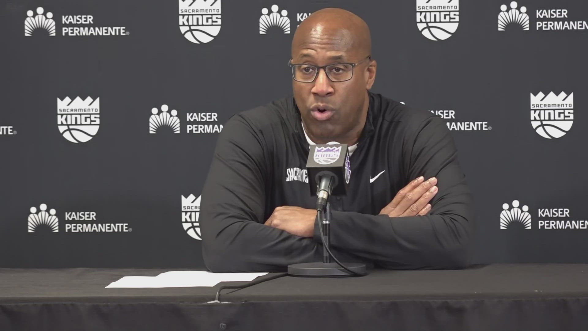 Sacramento Kings coach Mike Brown speaks about the loss to the Brooklyn Nets.