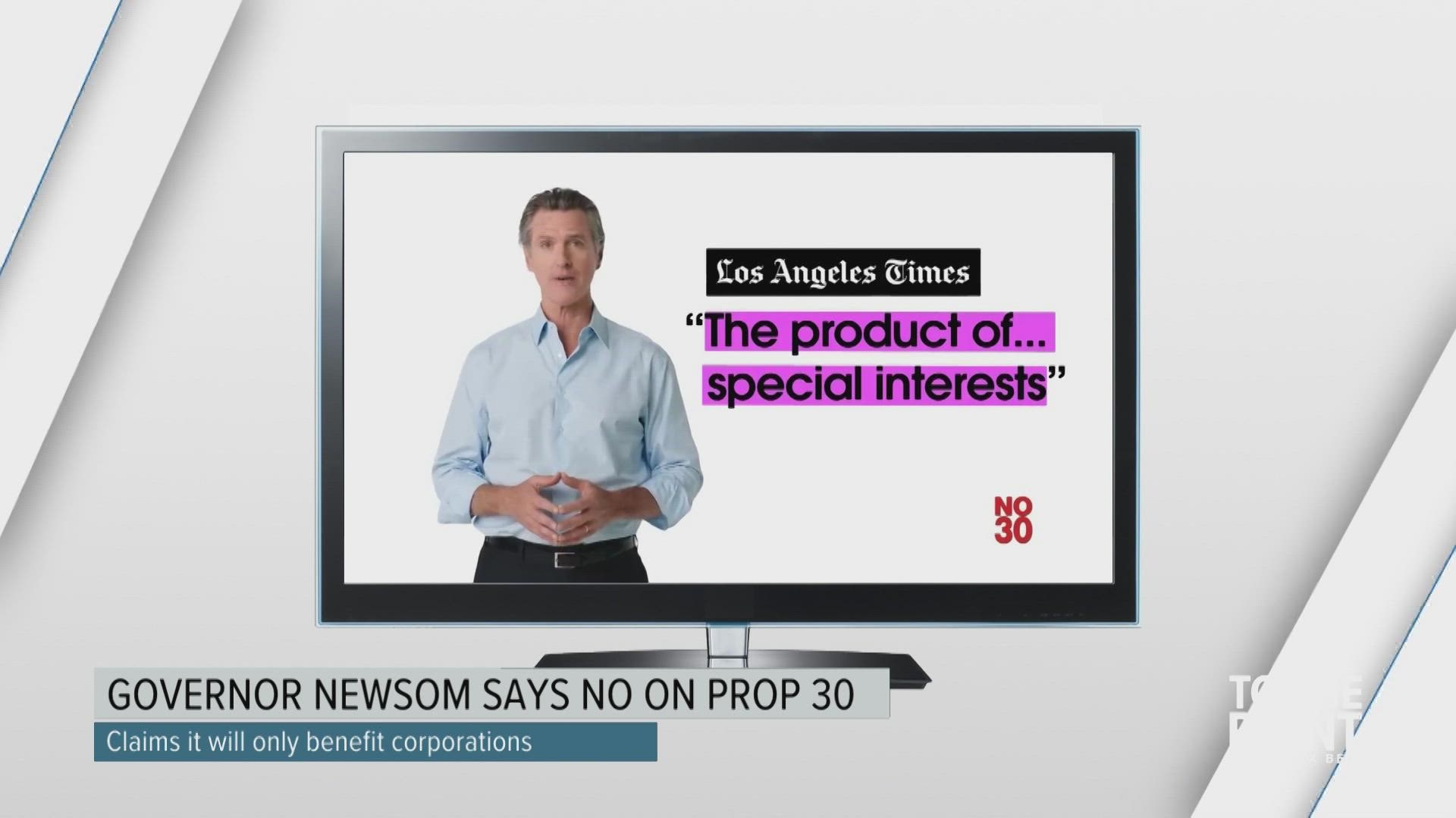 Newsom says in a new statewide TV ad that the measure on the ballot this fall is a cynical scheme by the ride-hailing company Lyft to grab a huge taxpayer subsidy.