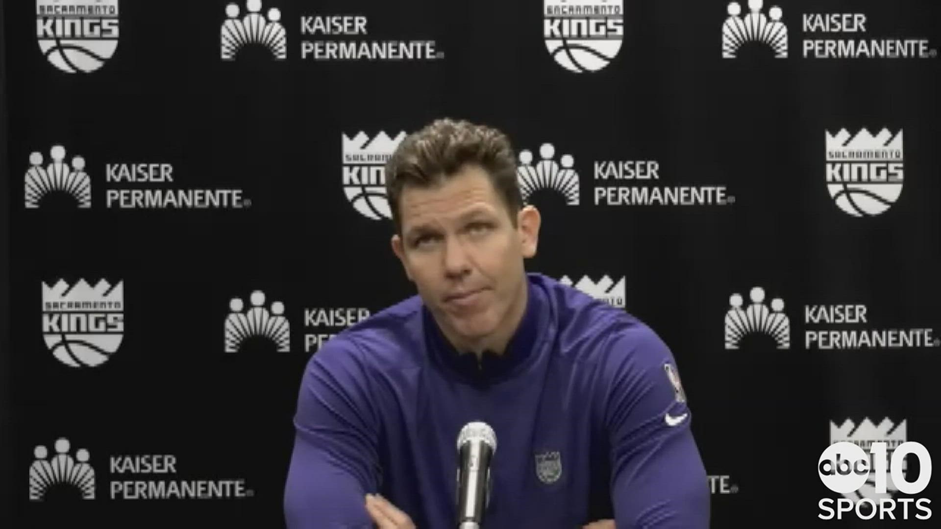 Kings head coach Luke Walton tries to explain Wednesday's 137-117 loss in San Antonio to the Spurs and the defensive lapses witnessed by Sacramento.