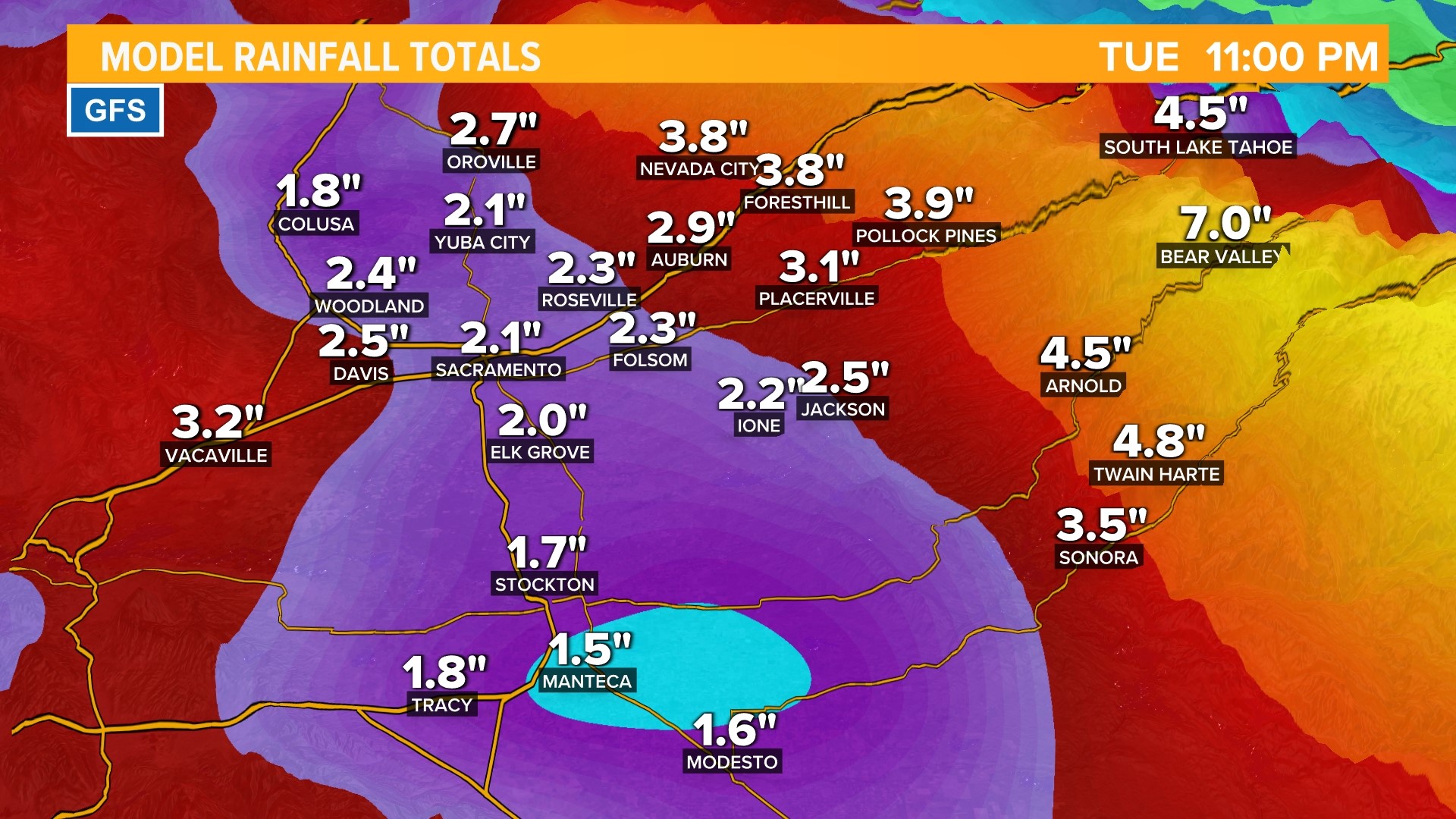 Storm totals Sacramento marks 12 consecutive days of rain