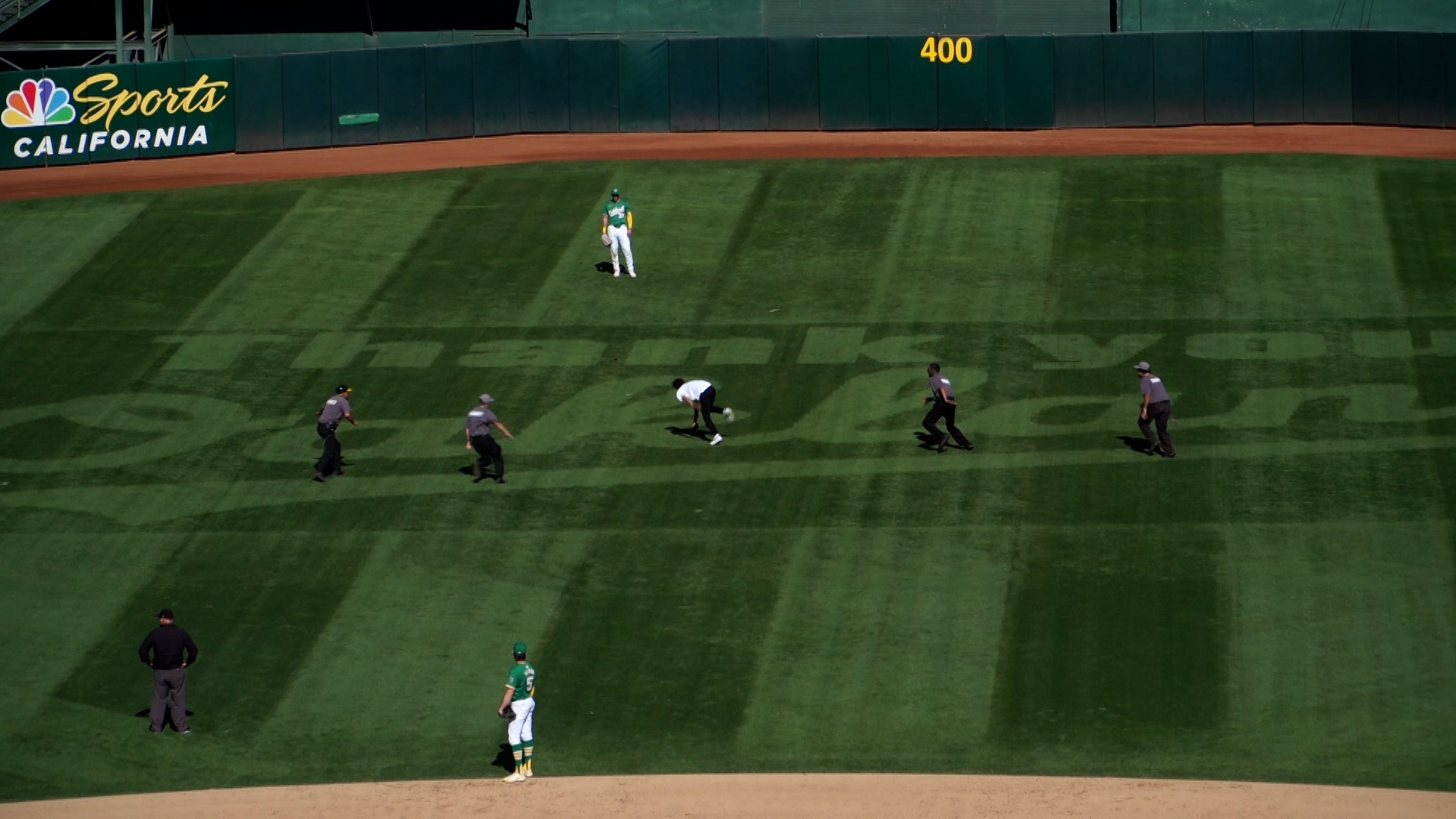 Fan tackled at Oakland A's last home game