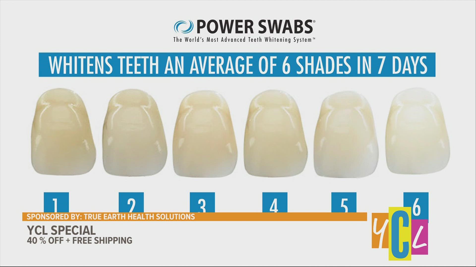 Power Swabs wants to have you looking good this season with their teeth whitening system.
This segment paid for by True Earth Health Solutions.