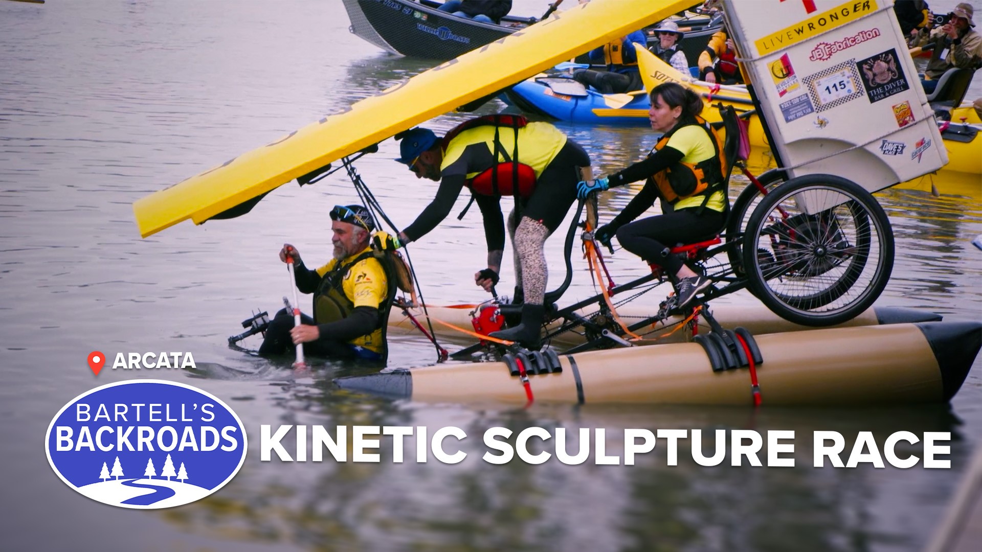 Artists propel kinetic sculptures more than 50 miles over land, sand, water, and mud in a chaotic race to the finish line.