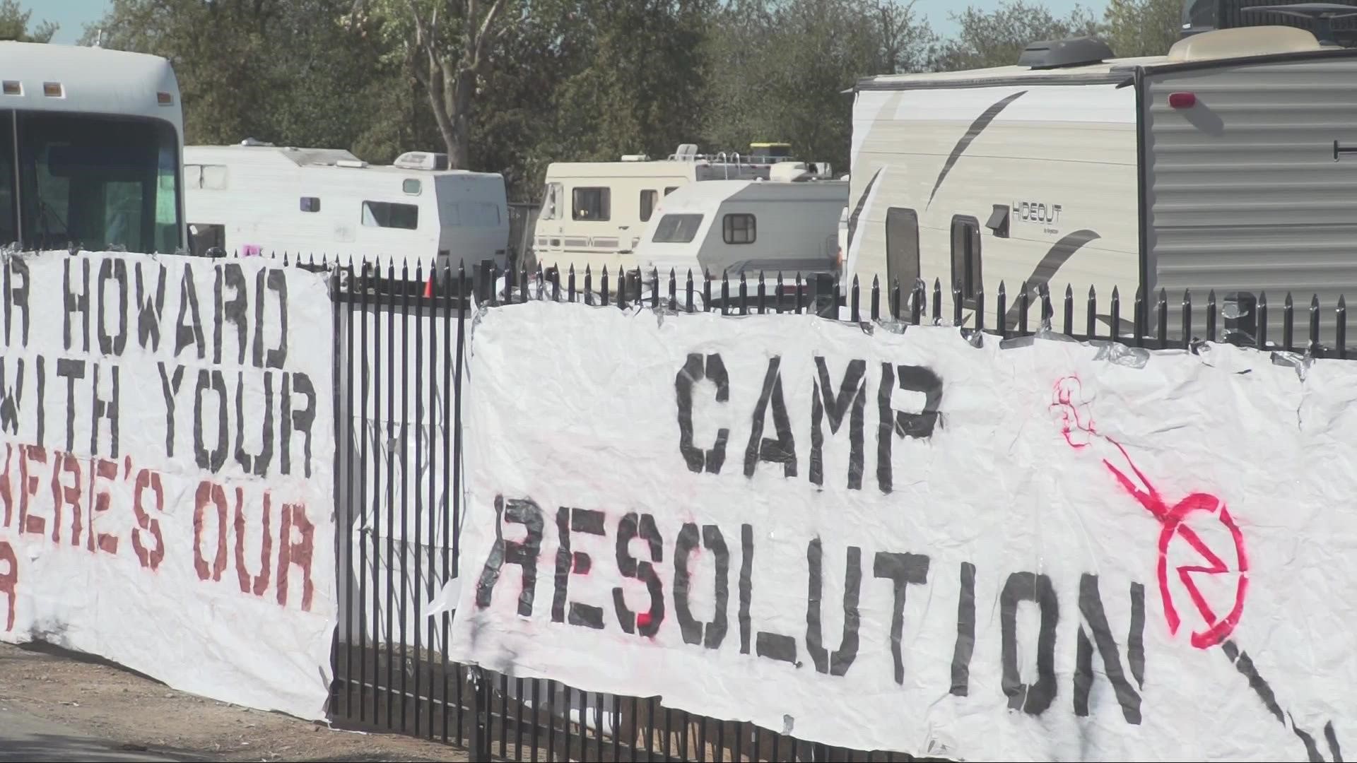 People living at the so-called Camp Resolution in Sacramento are worried that their encampments might be removed.