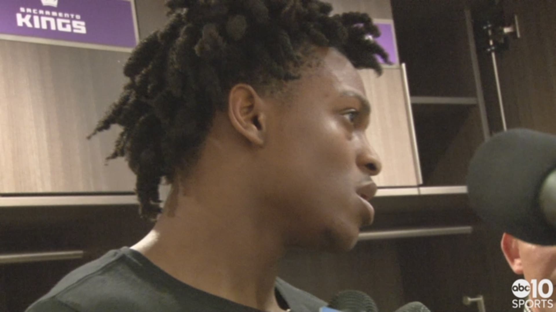 Sacramento Kings rookie guard De'Aaron Fox dicusses Tuesday's win over the Oklahoma City Thunder to snap a seven-game losing streak and rewarding the home fans with the first victory of the season on the home court.