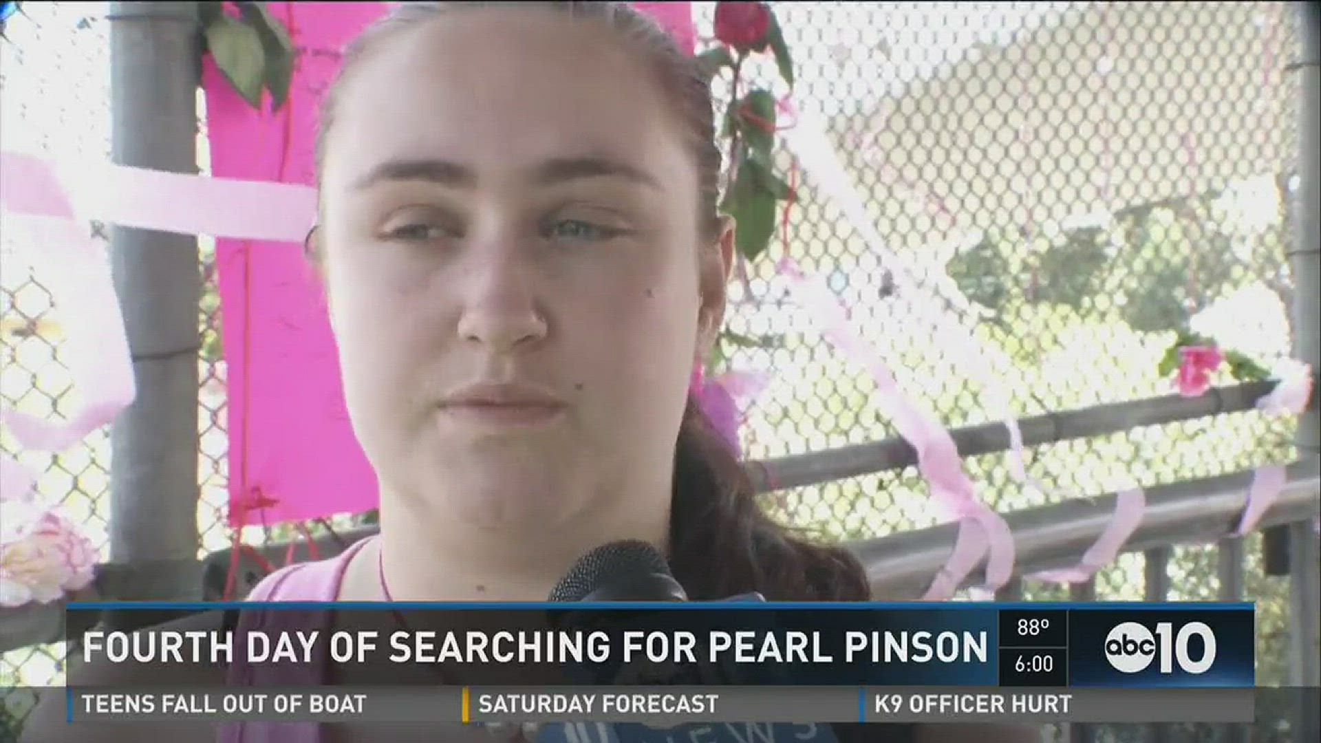 Law enforcement officials and others have been searching for Pearl Pinson for four days. Video from May 28, 2016.