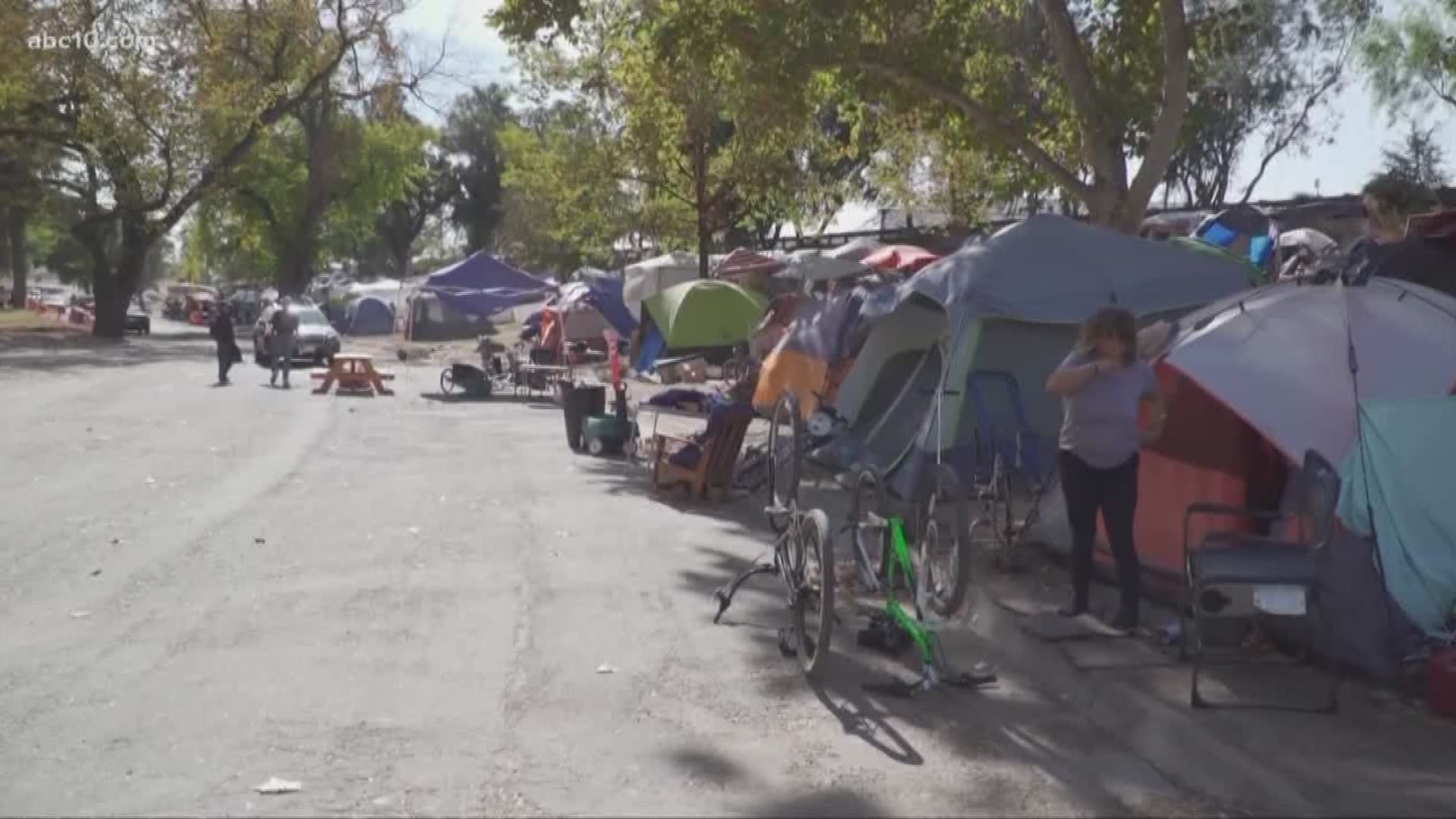 The City of Modesto designated a park for homeless people to stay, without any question or tickets, just about a month ago. Since then, the park has developed into its own "village," complete with their own so-called "council members" and "code of conduct