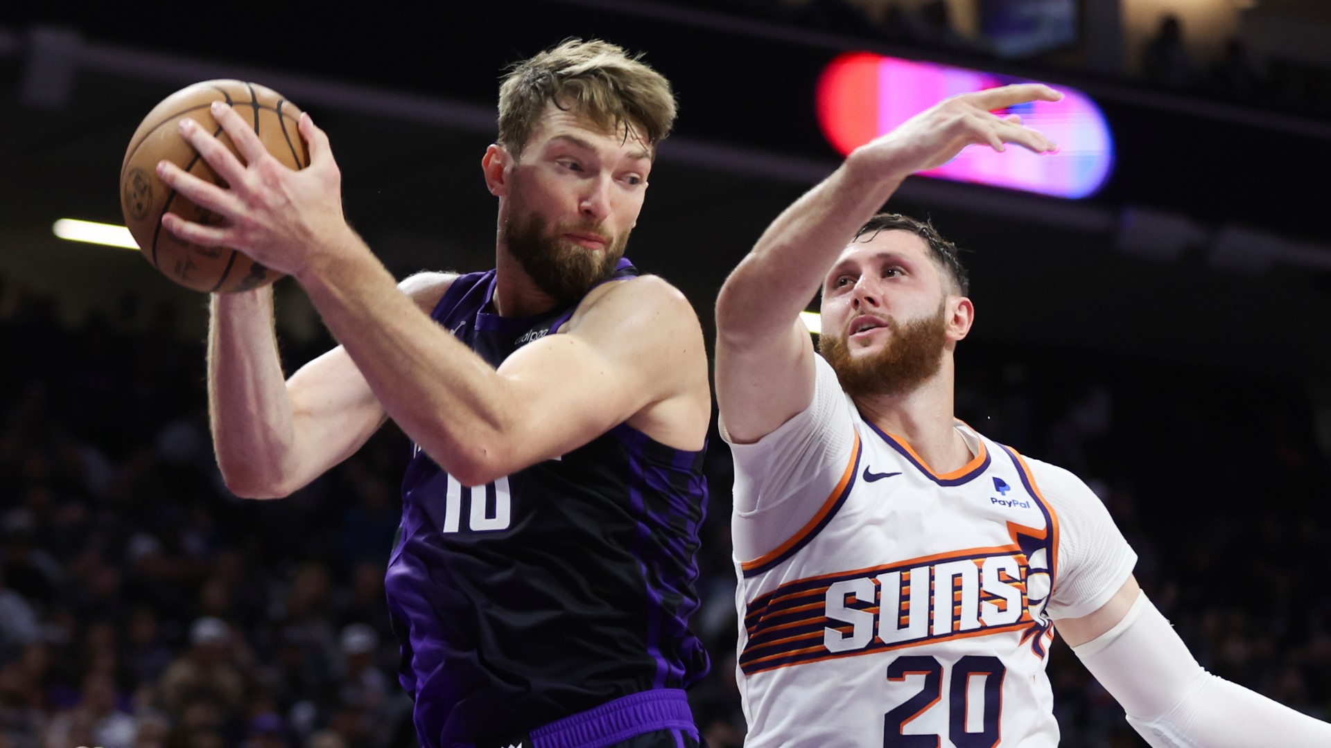 With the game tied 107 after Phoenix overcame a 16-point deficit, Domantas Sabonis fouled Nurkic fighting for the rebound off a missed shot by Grayson Allen