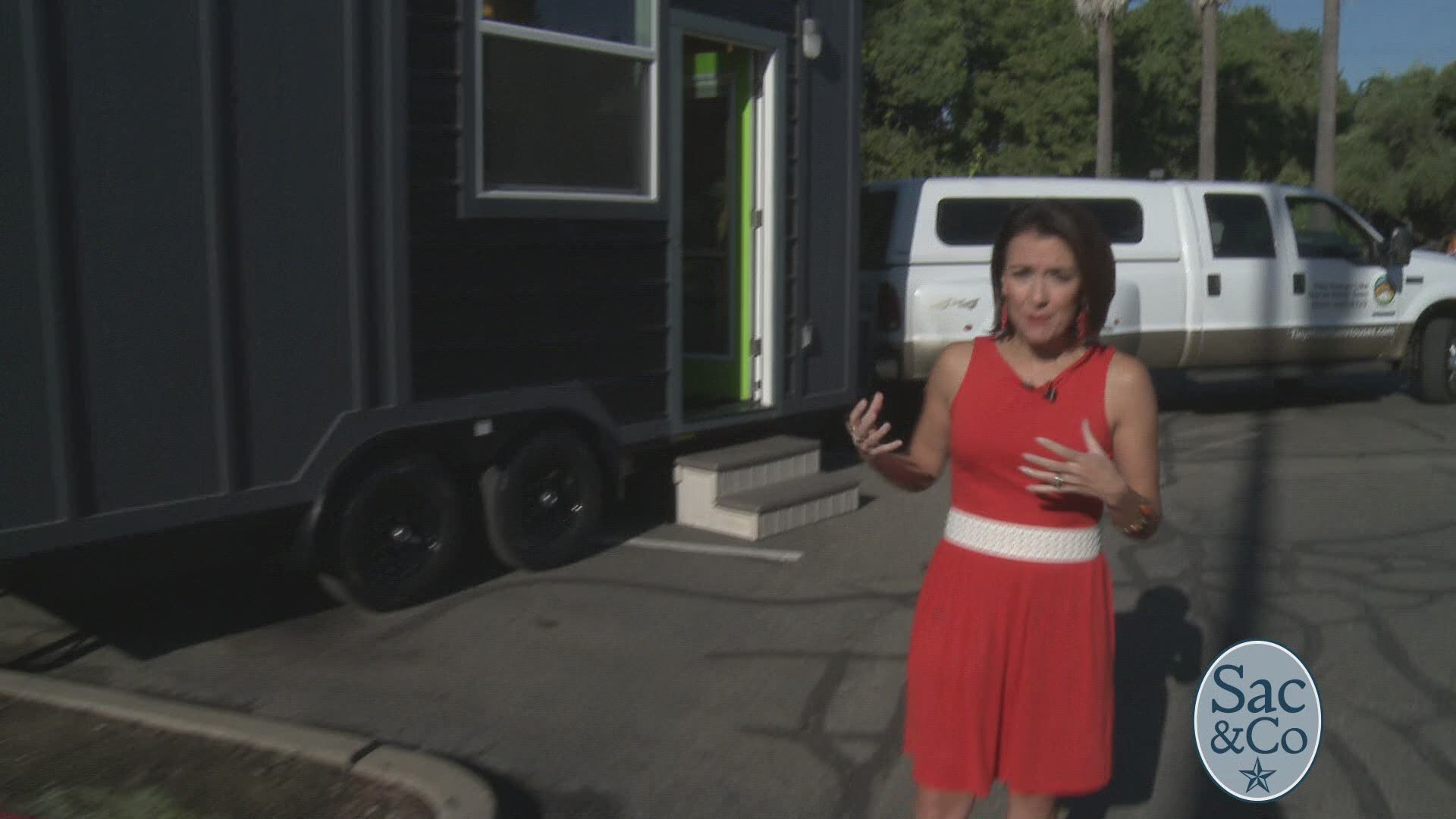 Win a tiny house by entering their raffle at the Auburn Fall Home Show. Mellisa Paul checks out all of the interior and exterior details with Owner, Lou Pereyra.
