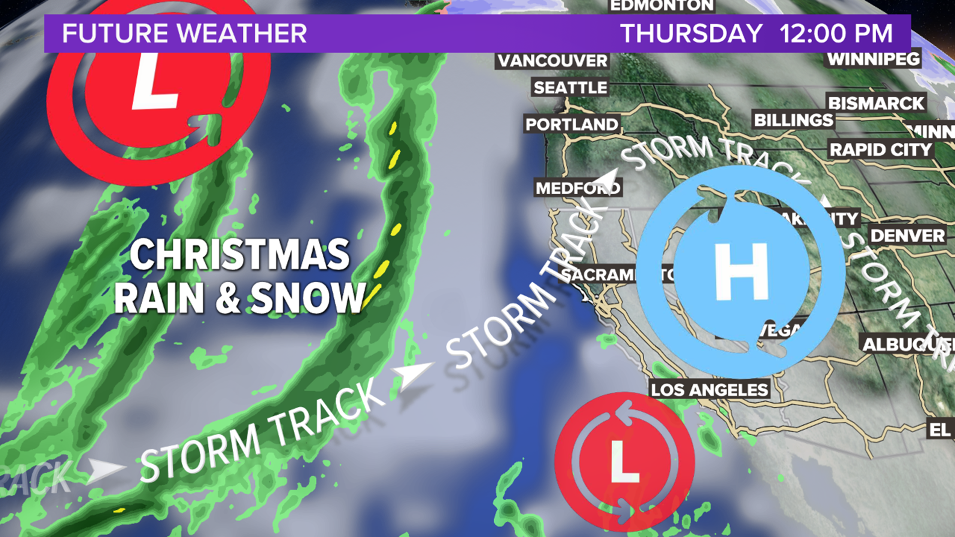 Northern California will see a change in the weather pattern Christmas Day with valley rain and heavy Sierra snow. A Winter Storm Watch starts Friday morning.