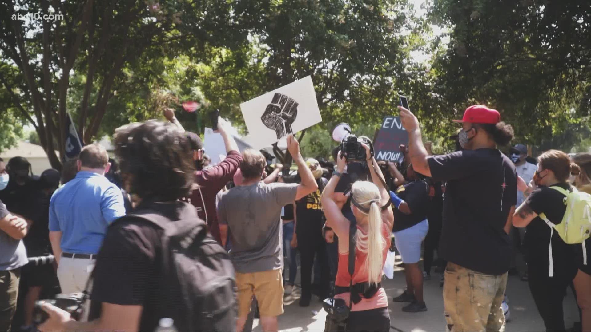 A Black Lives Matter protest in Lodi calling to defund police was met by All Lives Matter counter-protesters.
