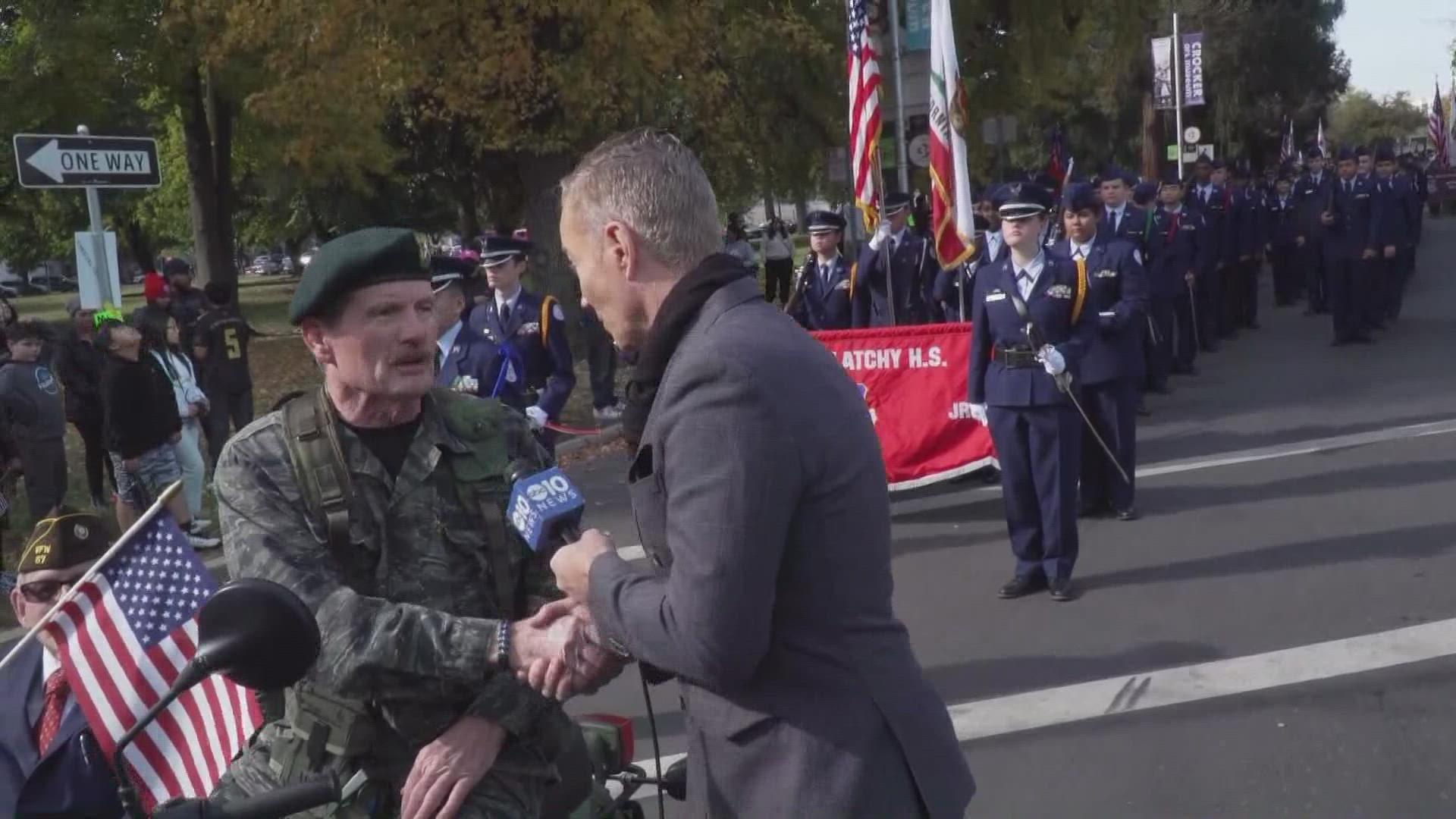 Sacramento Veterans Day Parade Veteran shares story, message of