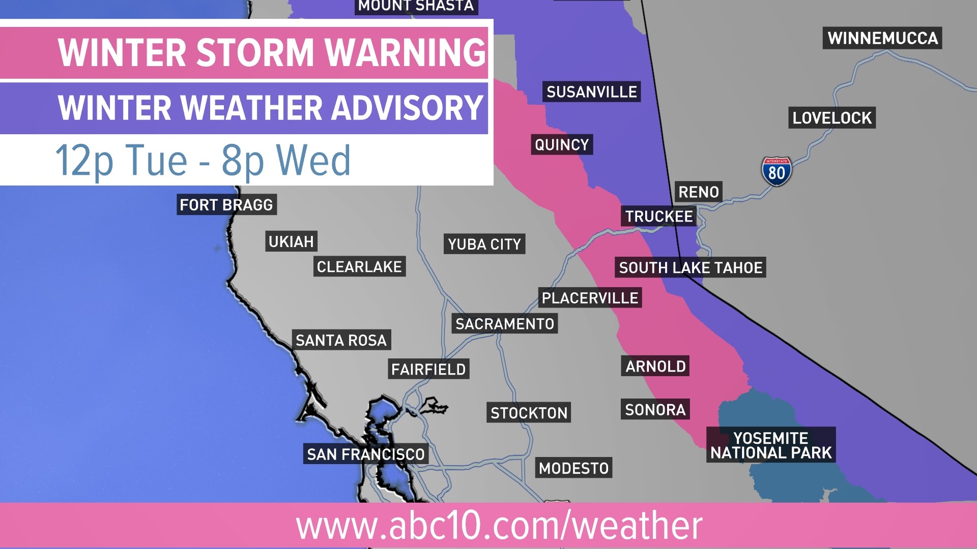 California Storm Snow expected in the Sierra, rain in the valley