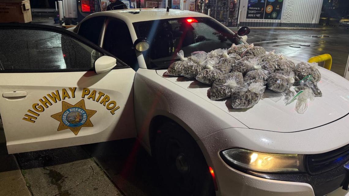 Over 15 pounds of weed seized after CHP Modesto-area officers make traffic stop