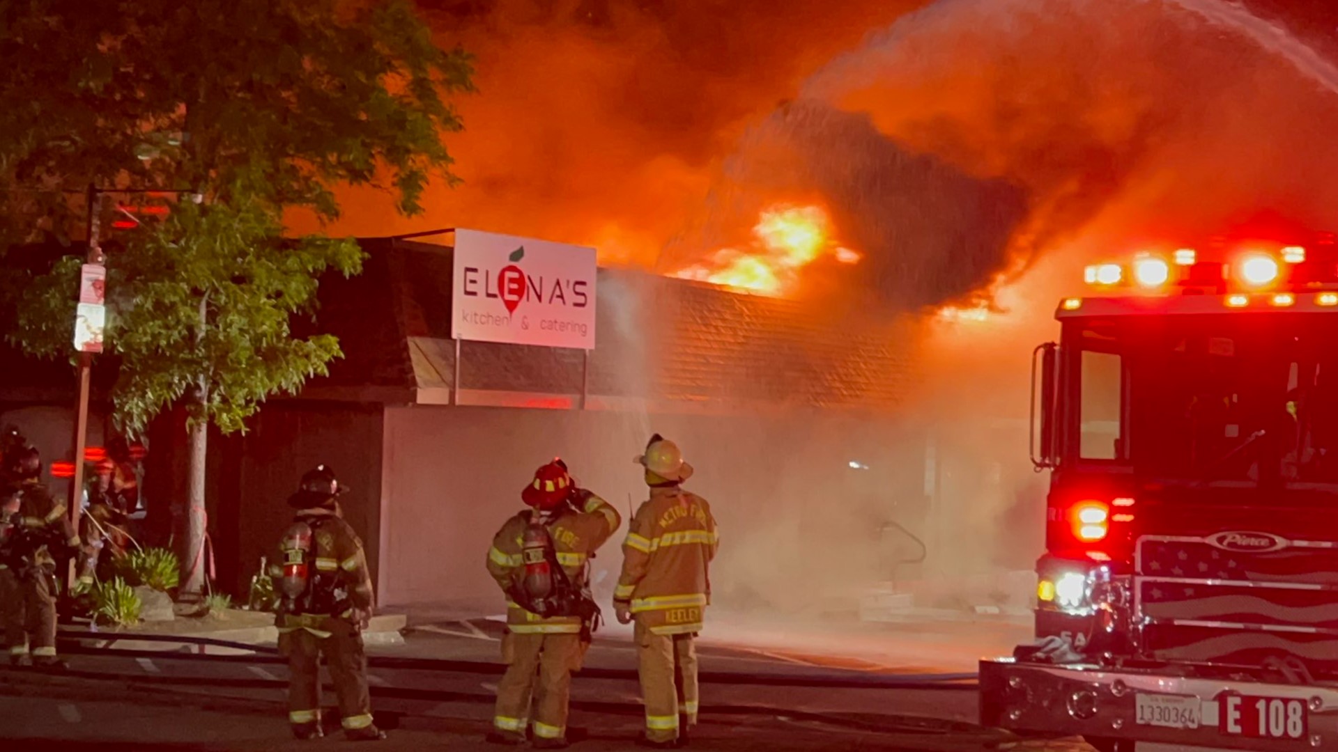Flames tore through Elena's Kitchen early Sunday morning, destroying everything inside.