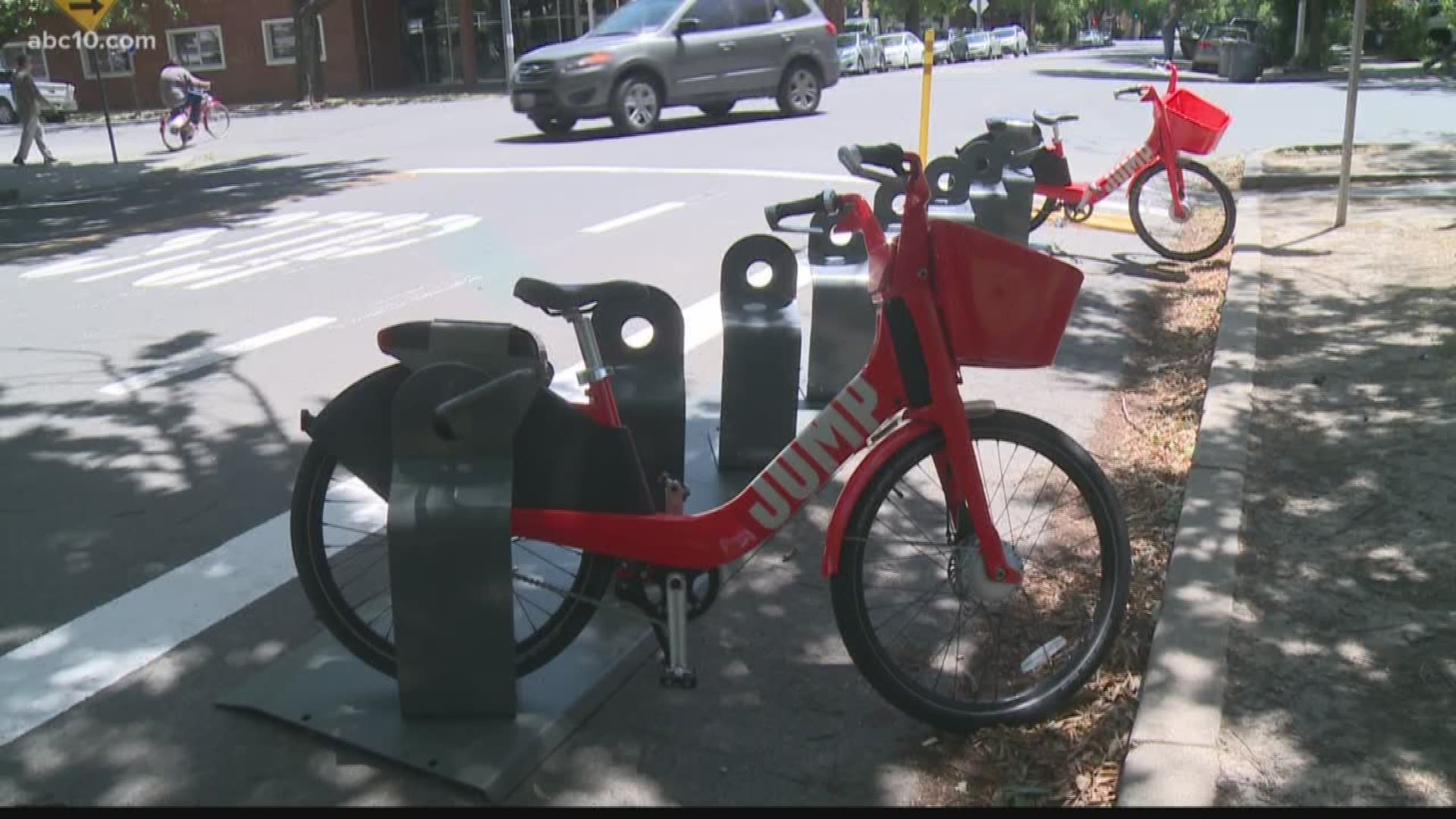 The newest bicycles are the red electrical bikes you may have seen scattered throughout the Sacramento, West Sacramento, and Davis areas in the last two weeks.