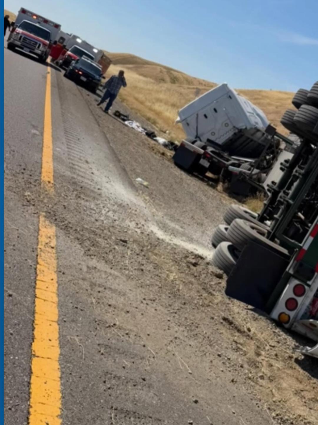 Northbound I-5 shut down near Sperry Avenue after a crash involving ...