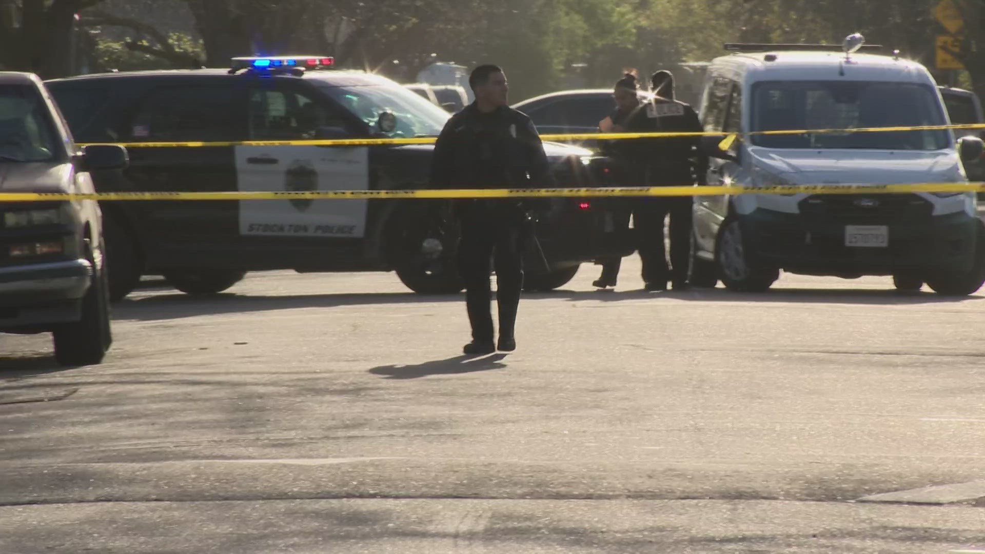 The Stockton Police Department says the shooting happened around 2:47 p.m. in the 2400 block E Taylor Street.