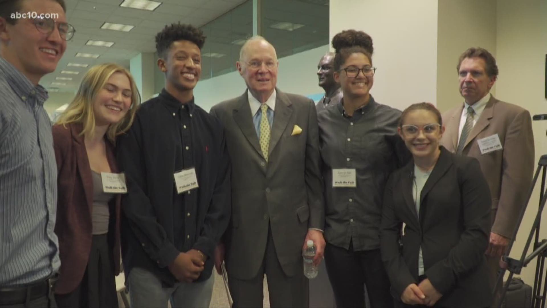 Retired United States Supreme Court Justice Anthony Kennedy visited his hometown Friday, as controversy swirled in Washington D.C. over who will take his seat on the nation's highest court.