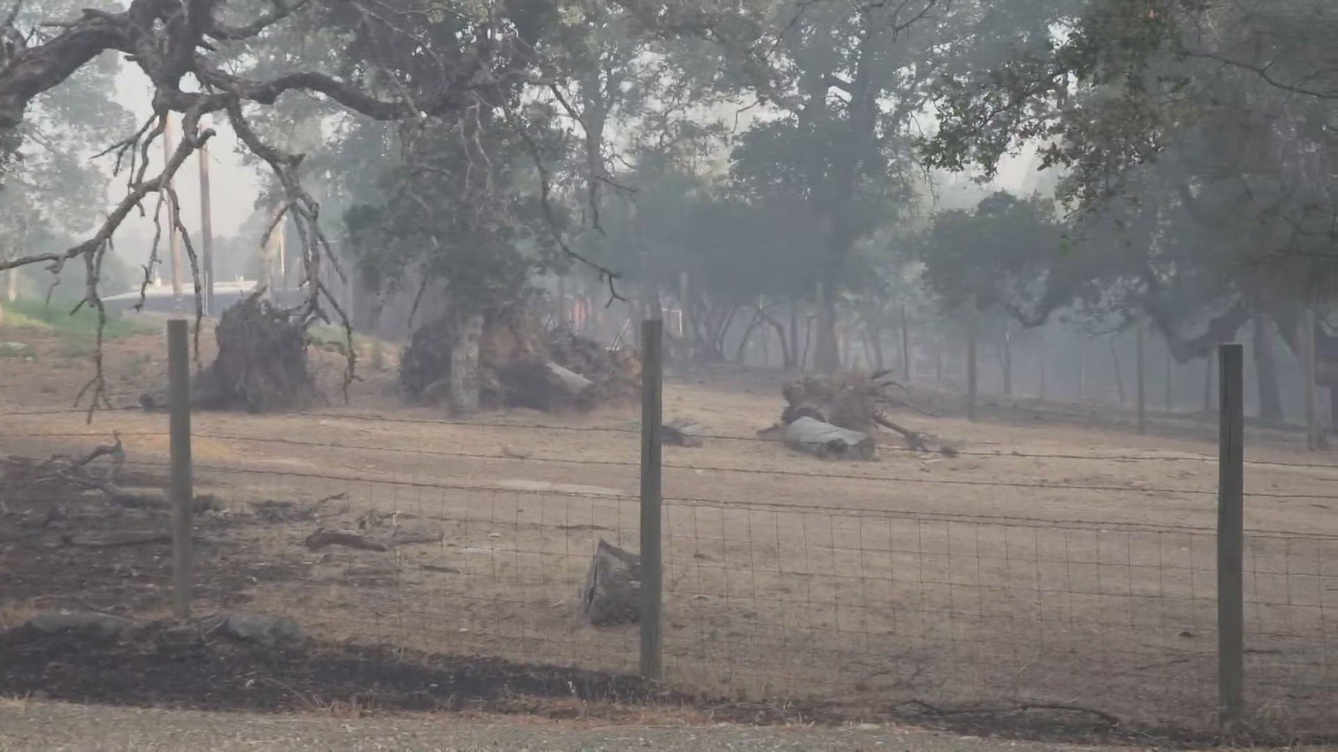 Evacuations are in effect as the Apache Fire burns in Butte County on Tuesday.