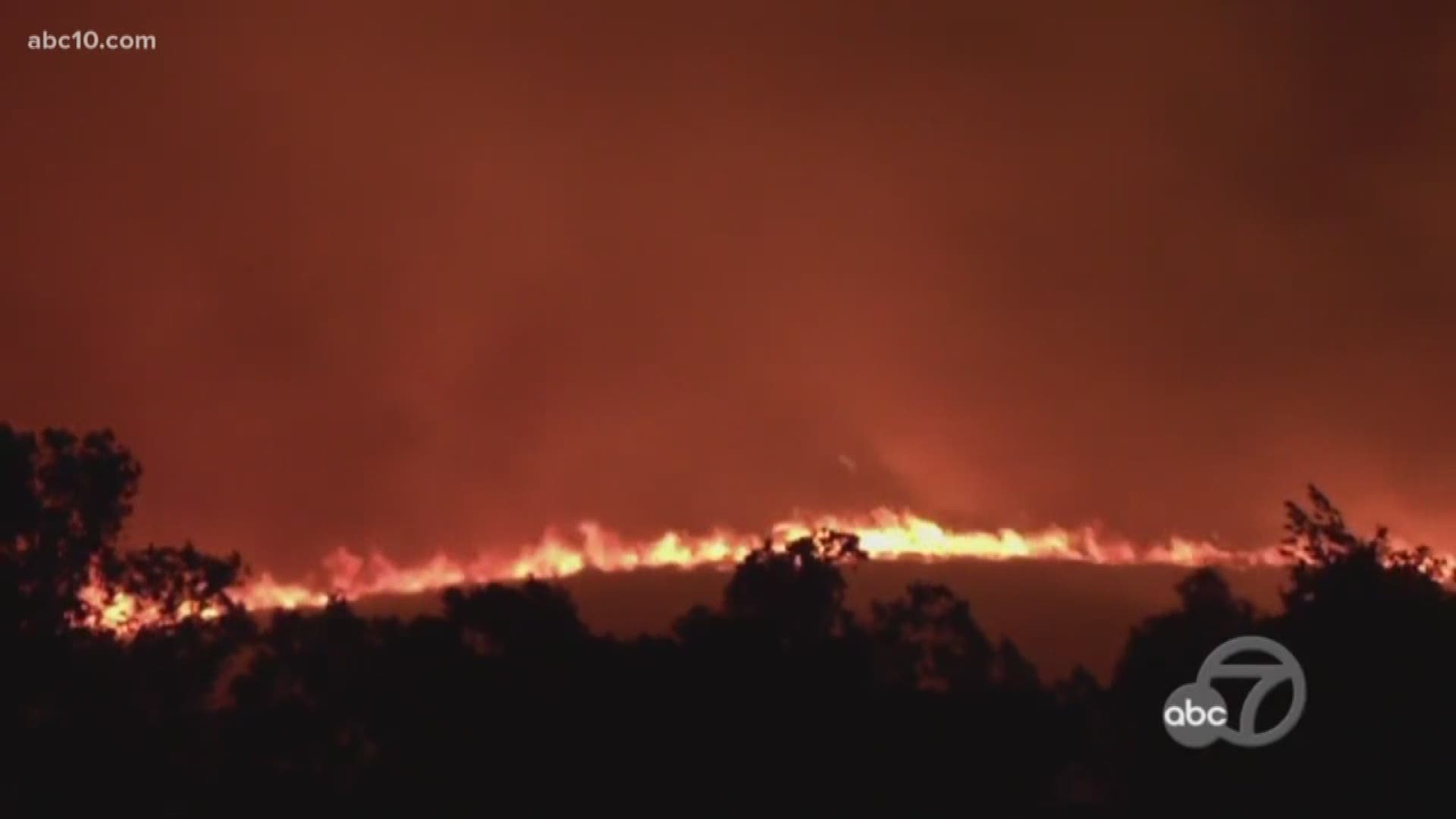 Firefighters are working to put out a fire that started overnight in Moraga, CA - an area in the middle of a PG&E power shutoff. The Merrill Fire forced evacuations.