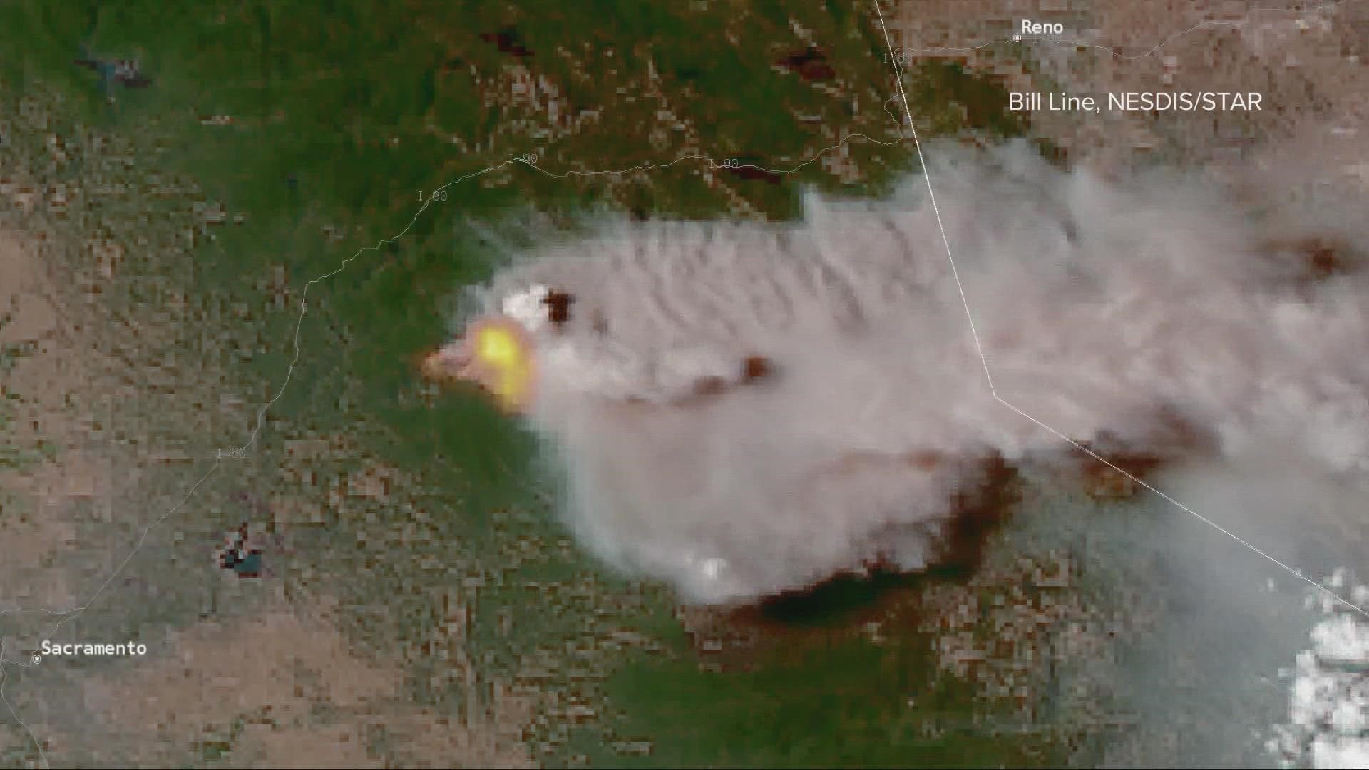 Going as much as 10 miles in the sky, these pyrocumulus clouds from wildfire are near Folsom, and they can even spark new wildfires.
