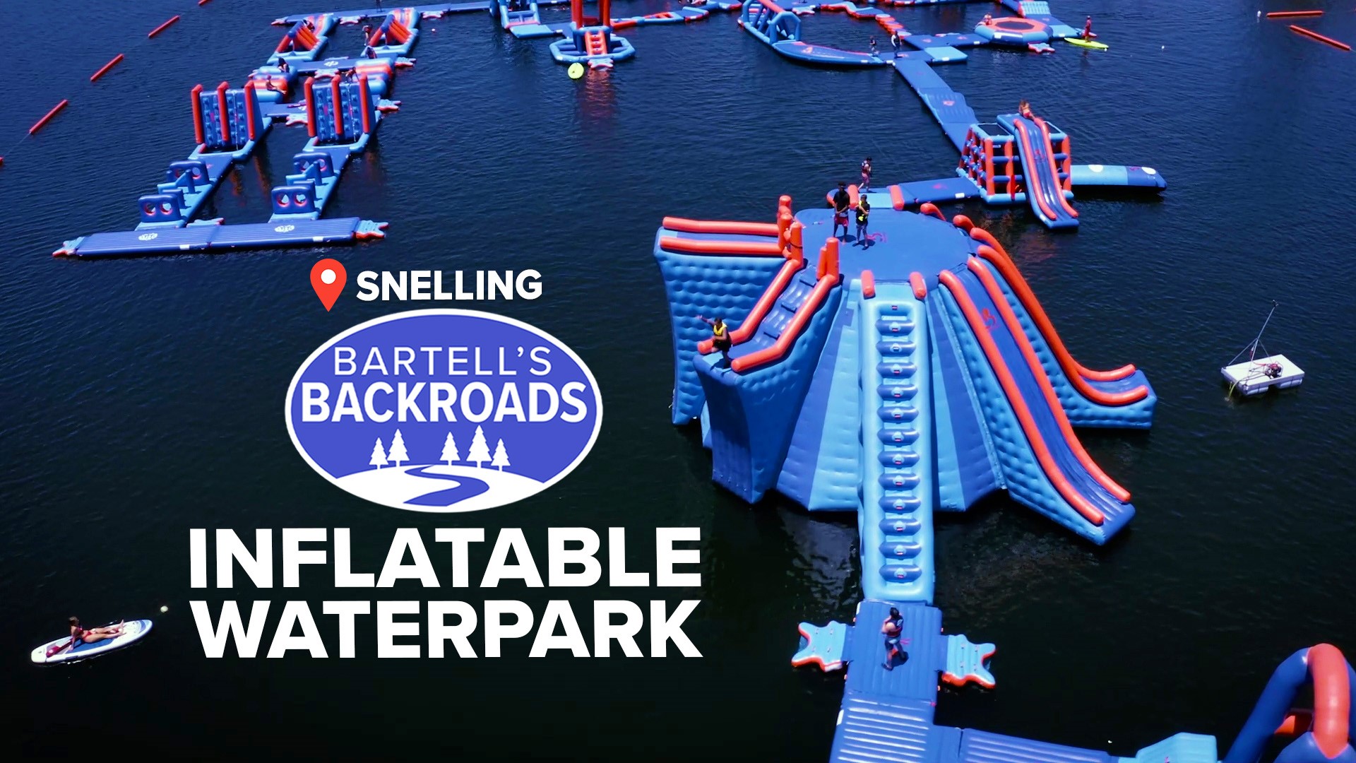 A gigantic floating obstacle course, Splash-n-Dash on Lake McSwain will surely tire you out and cool you off!