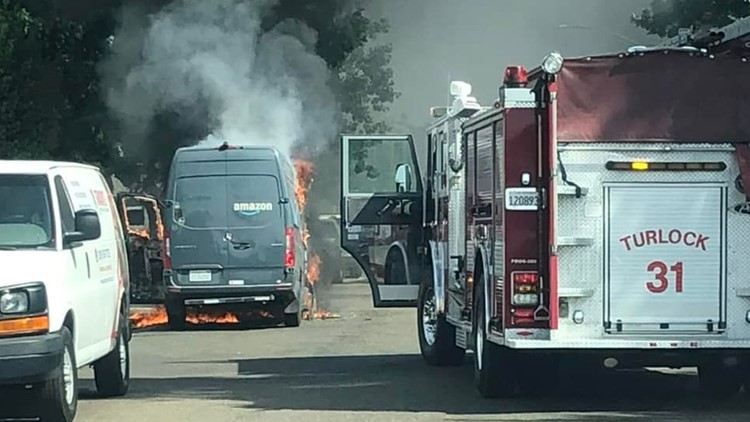 Amazon truck catches fire in Turlock, destroys some packages