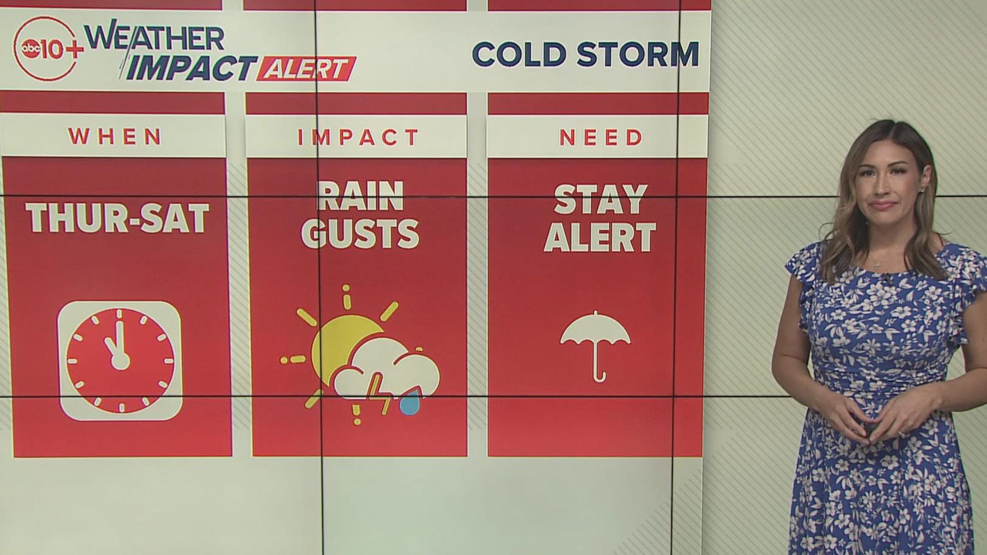 ABC10 meteorologist Carley Gomez breaks down the very rare chance of summer snow in the Sierra and the cold storm ahead.