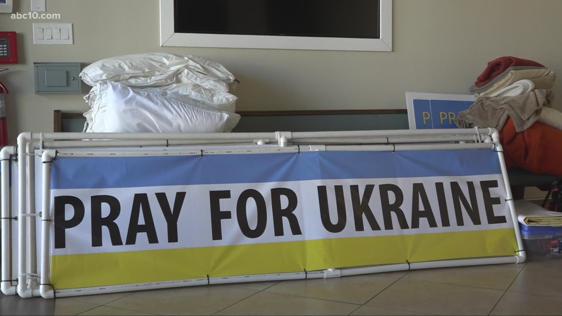 Most of the nearly 100 Ukrainian churches in the area are accepting donations. They say cash can help right away, but many are also collecting food and clothes.