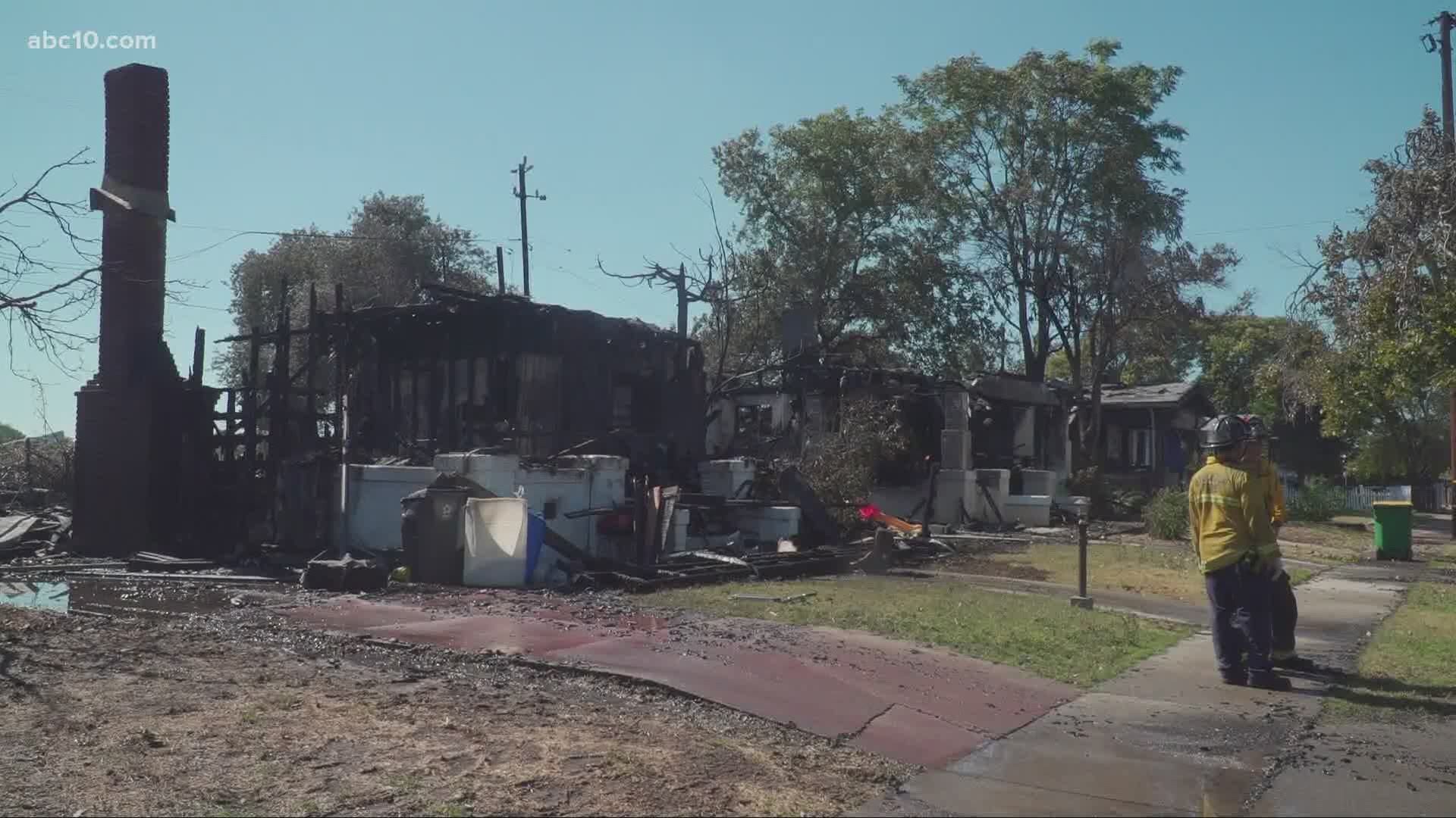 Fires in Stockton and Tracy destroyed homes forcing families to find another place to stay.