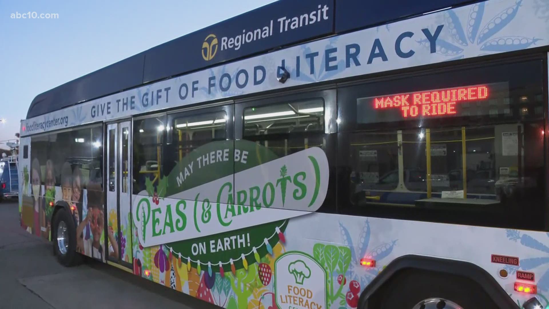 This year, Sac RT's holiday bus is benefiting  the Food Literacy Center in Sacramento.