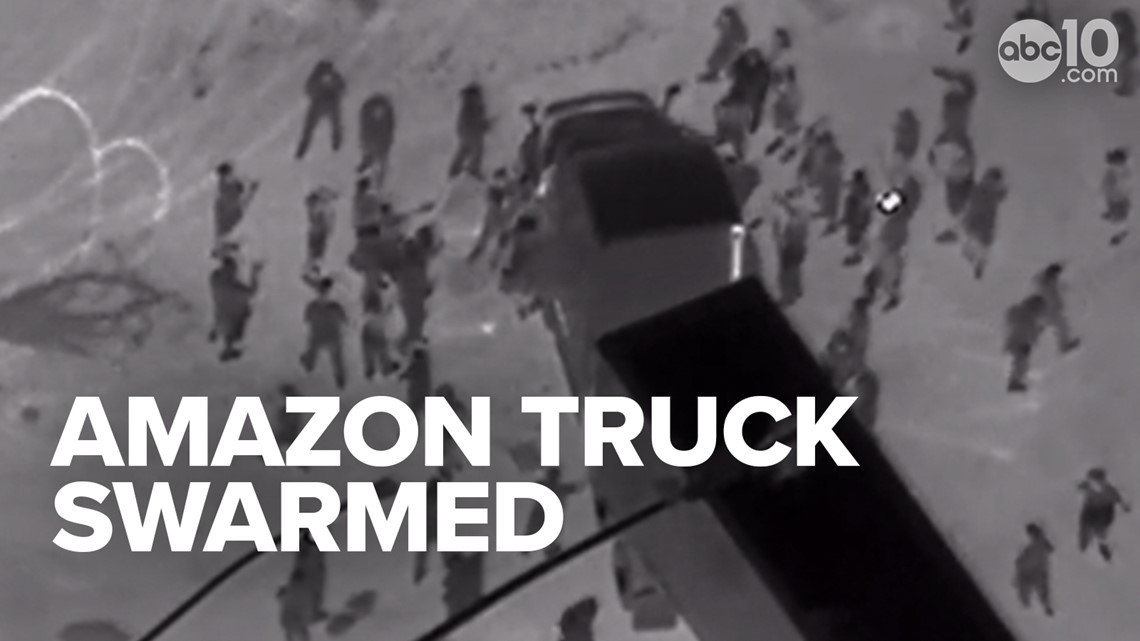 'Street Takeover' Amazon truck broken into during Sacramento sideshow