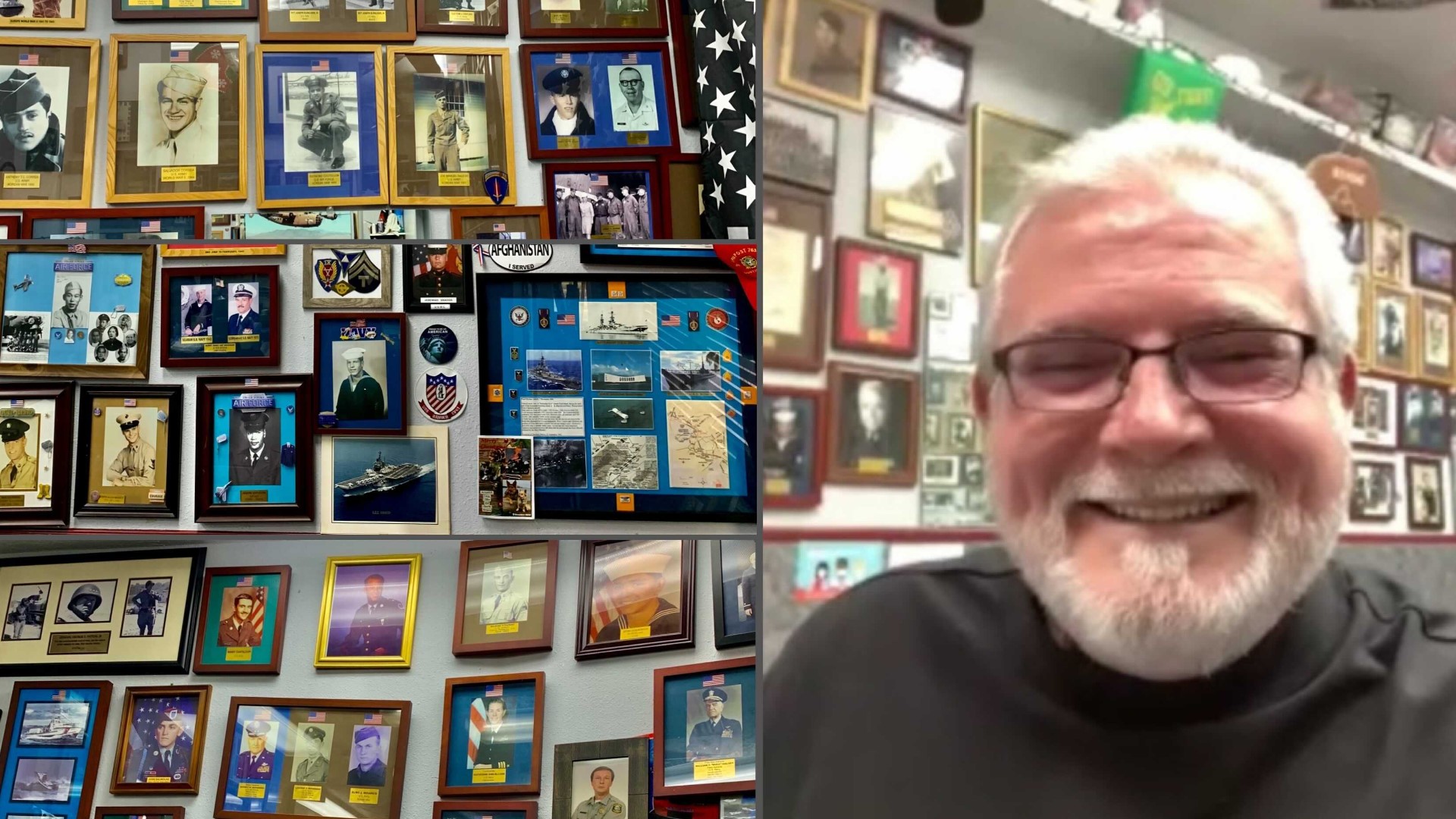 For 31 years, Bobby Page has been growing his collection of 250 veteran photos from the very customers he serves.