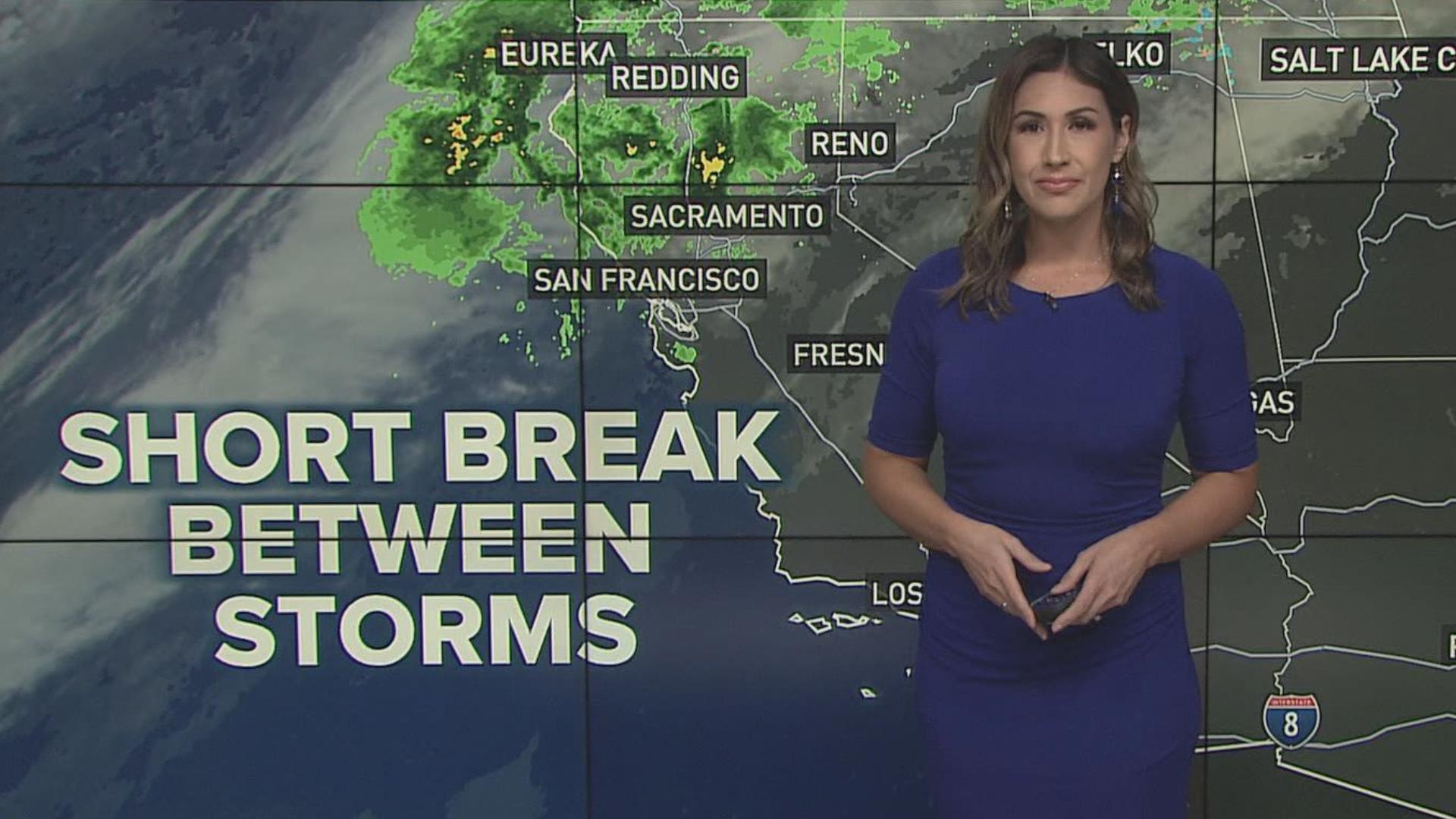 There's a short break between storms. But Meteorologist Carley Gomez is tracking another atmospheric river storm in the forecast.