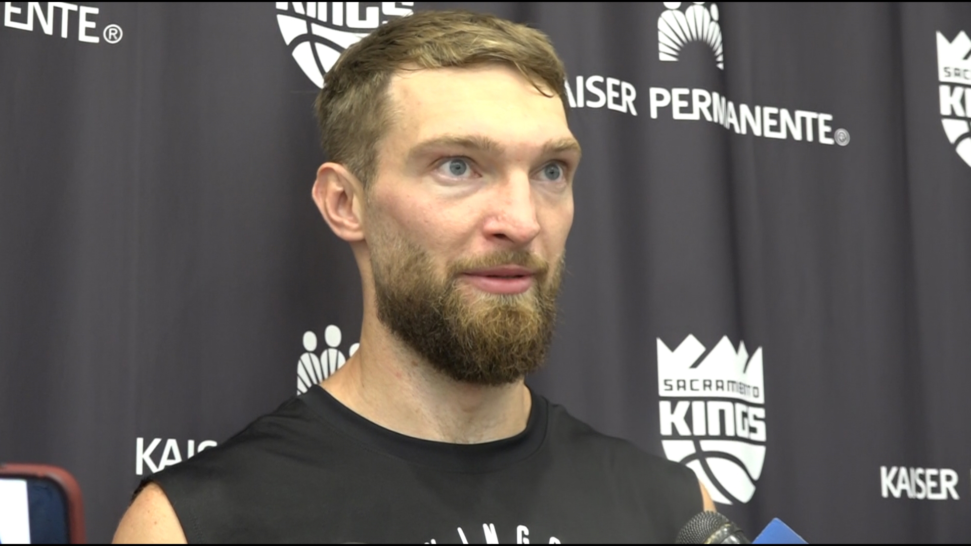 Sacramento Kings center Domantas Sabonis talks about their first preseason game and the importance of communication in addressing pain points.