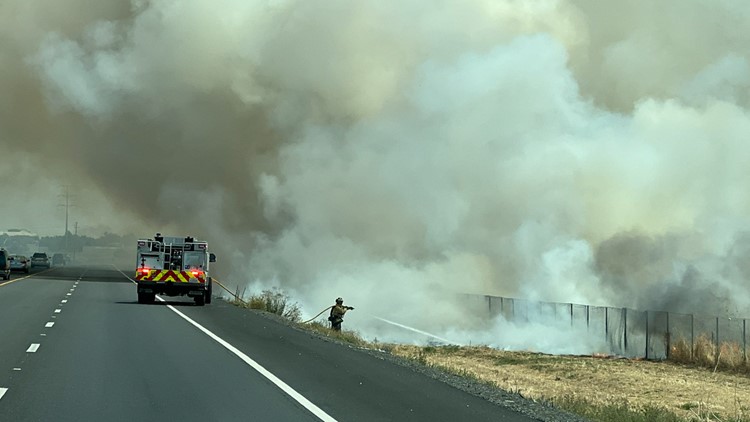 Highway 12 reopens after grass fire in Fairfield | Update