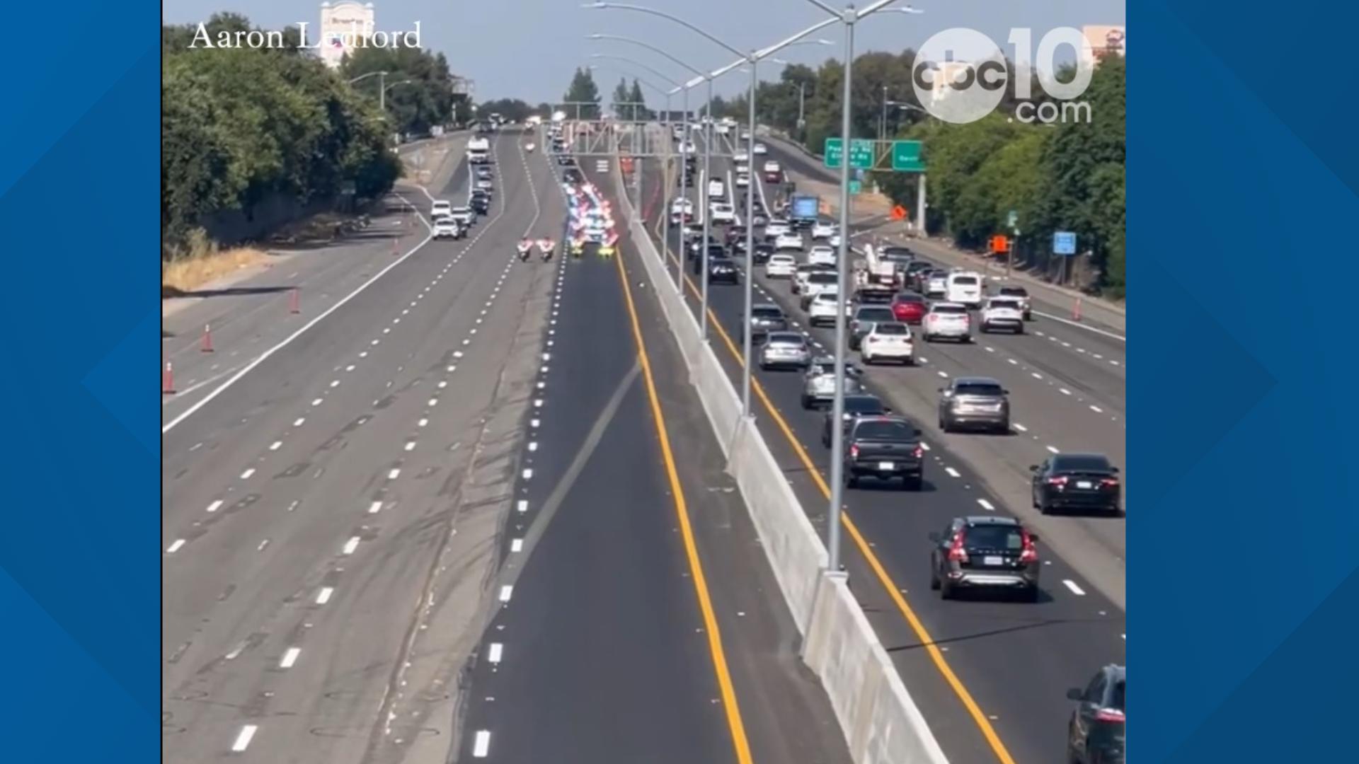 Procession was held for Vacaville Police Officer Matthew Bowen who died