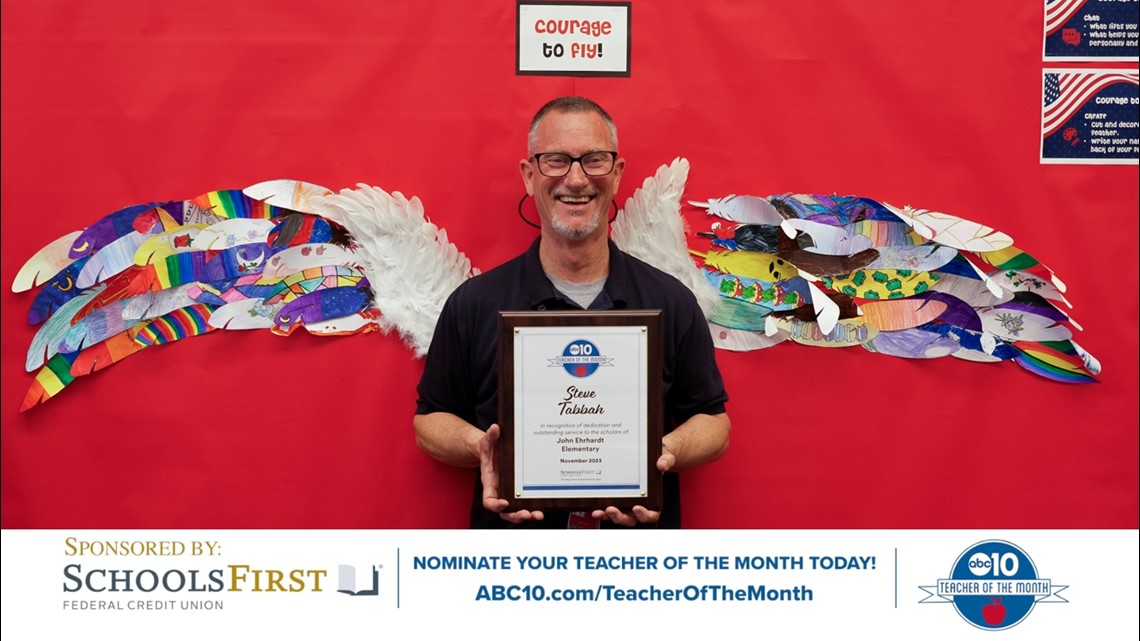 November 2023 ABC10 s Teacher of the Month Steve Tabbah