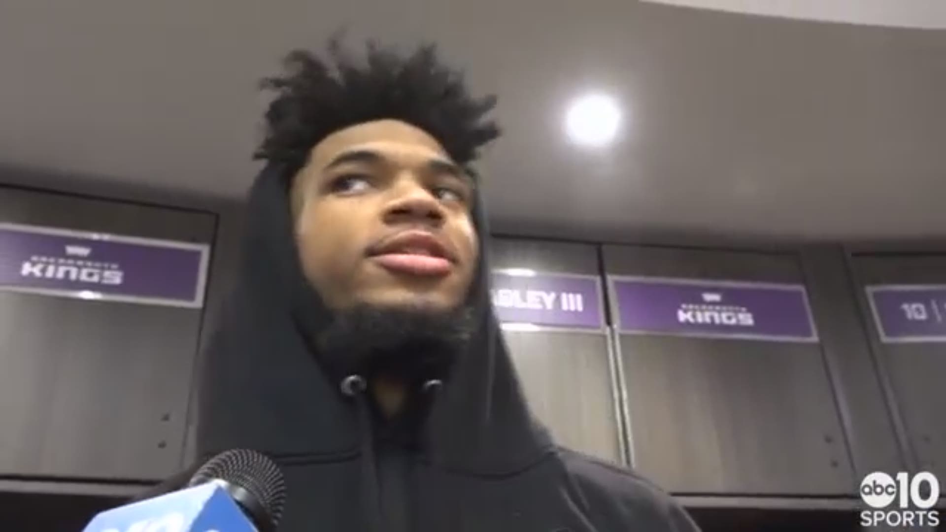 Rookie Marvin Bagley III talks about his career-high 32-point performance against his former high school teammate DeAndre Ayton and his Phoenix Suns in the Kings 117-104 victory in Sacramento on Sunday afternoon.