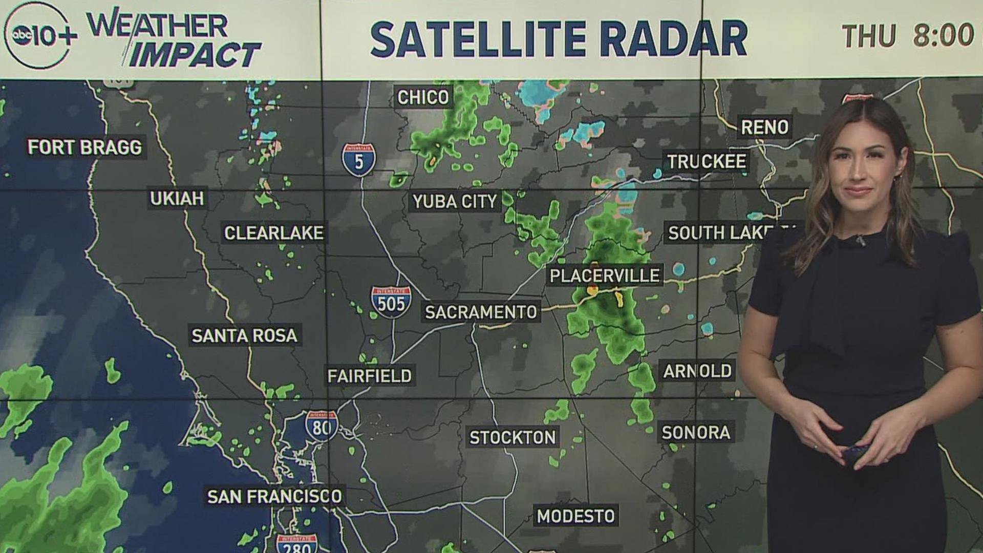 Meteorologist Carley Gomez is tracking the latest storm in Northern California, monitoring snow in the Sierra and rain in the valley.