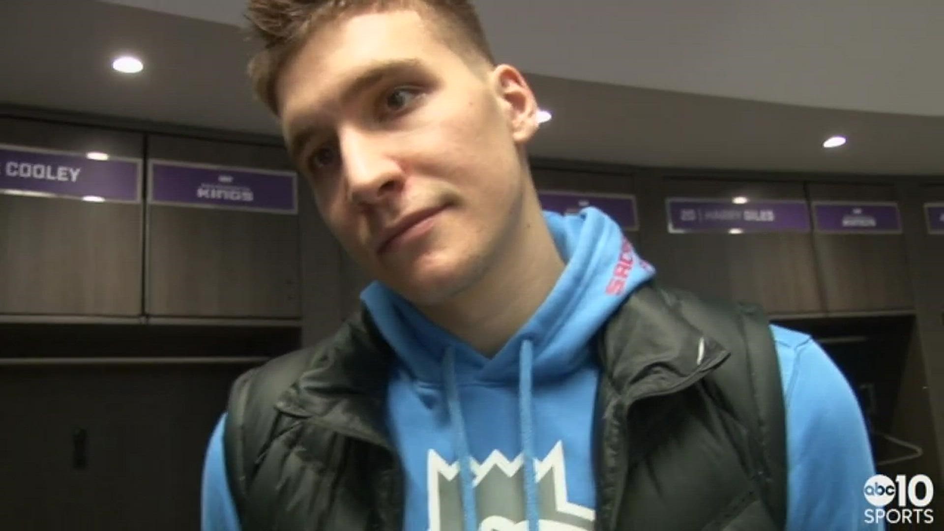 Kings rookie guard Bogdan Bogdanovic talks about Wednesday's overtime win over the Miami Heat and his deep three in OT to help seal the win.