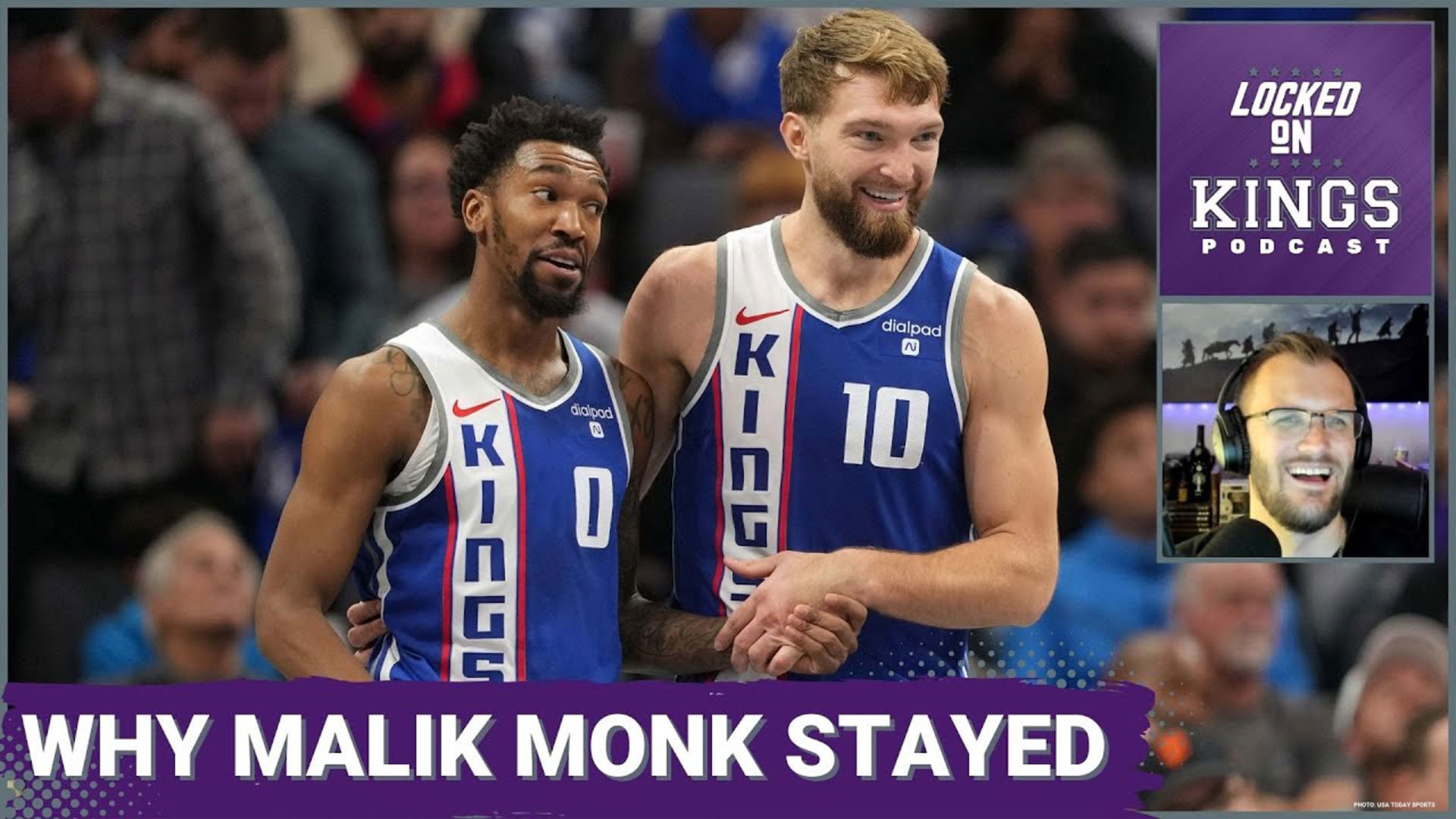 Matt George shares clips of Domantas Sabonis talking about Malik Monk staying in Sacramento, and playing with his new teammate DeMar DeRozan.