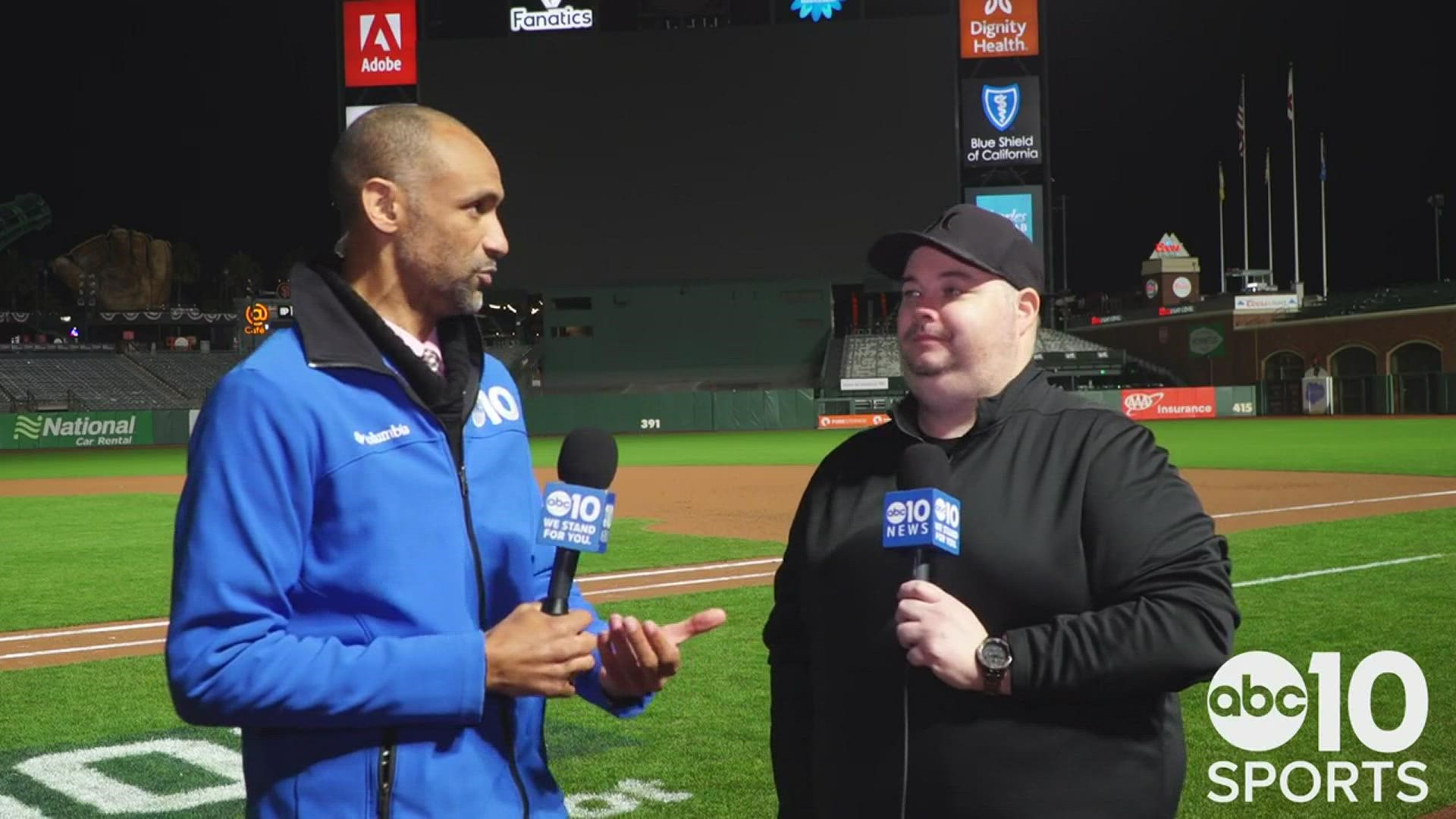 ABC10's Kevin John and Sean Cunningham, on the field of Oracle Park, discuss the Dodgers victory over the Giants in the deciding Game 5 of the NLDS.