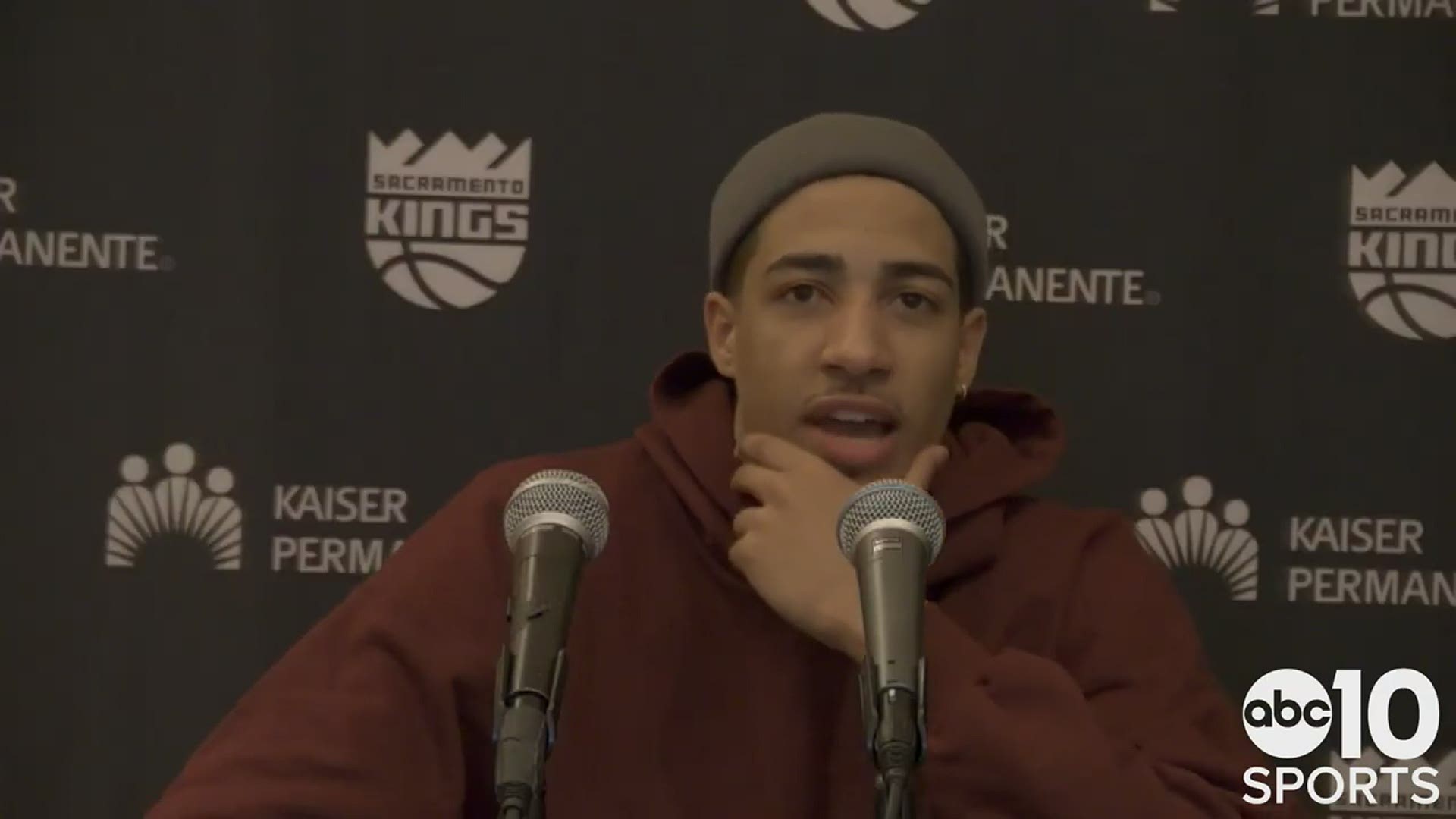 Sacramento Kings rookie guard Tyrese Haliburton talks about Wednesday's 121-119 win in Washington DC over the Wizards and being inserted into the starting lineup.