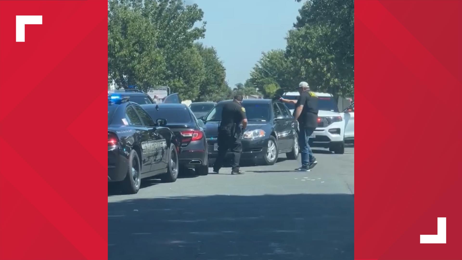 Police said officers initially tried to pull over a wanted car, but the suspect led them on a chase. Sheriff's deputies caught the man at a Costco parking lot.